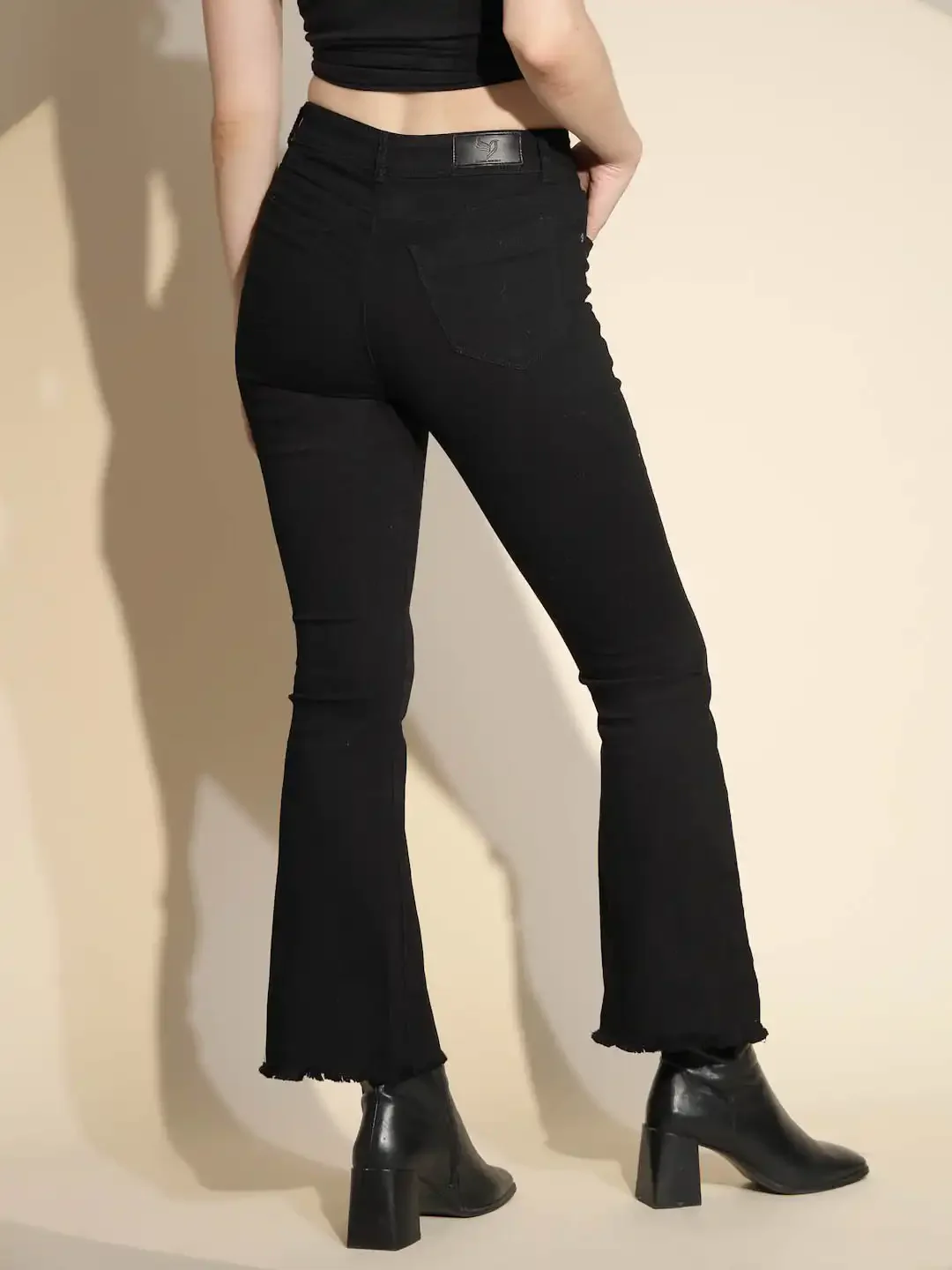 Black Slim Fit Cotton Blend Jeans - Image 11