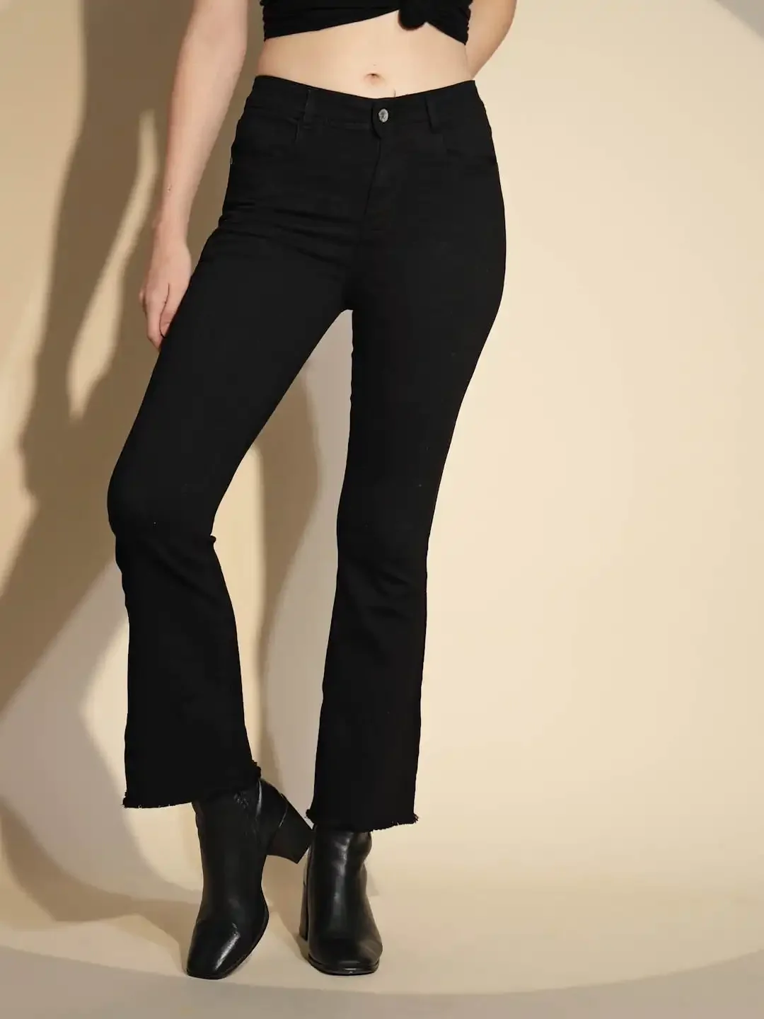 Black Slim Fit Cotton Blend Jeans - Image 7