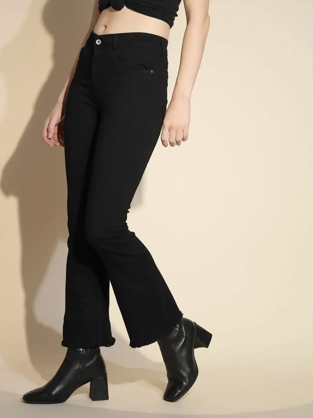 Black Slim Fit Cotton Blend Jeans - Image 8