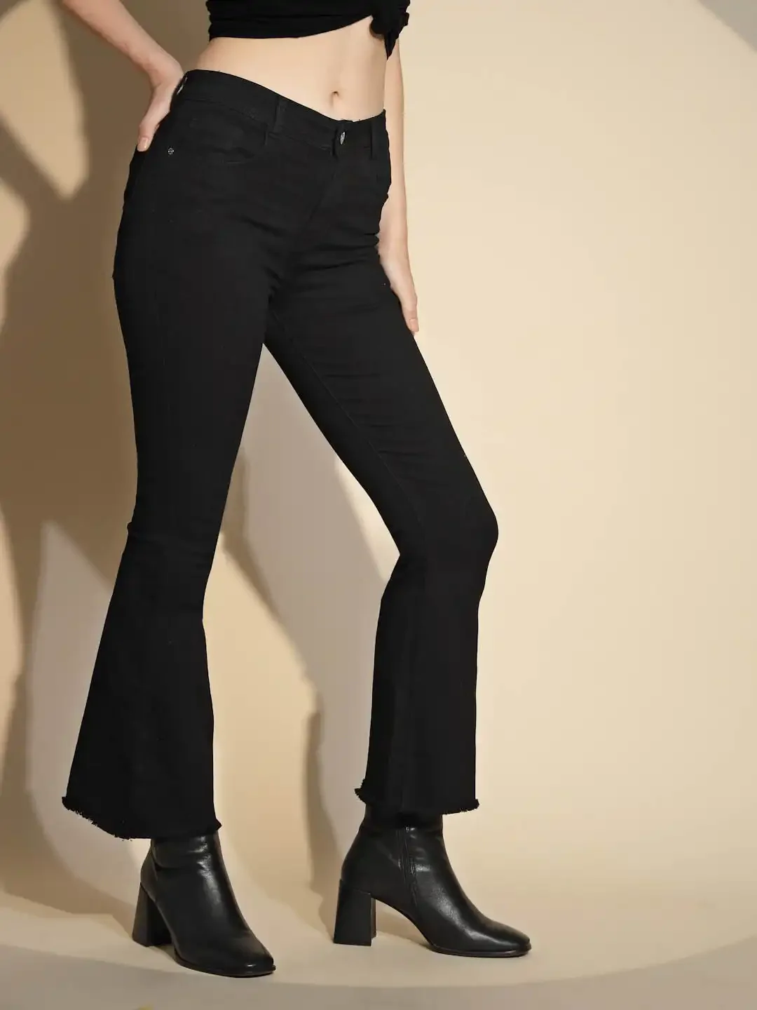 Black Slim Fit Cotton Blend Jeans - Image 9