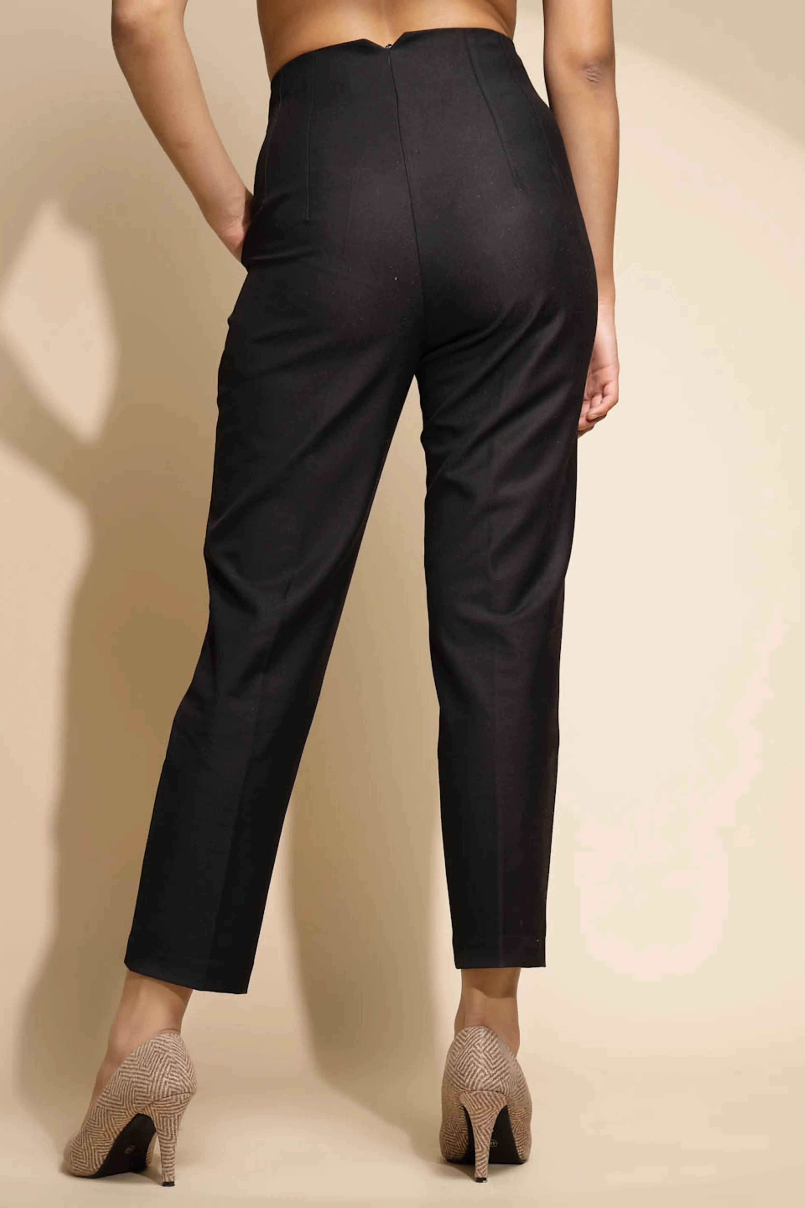 Black Solid Trouser - Image 4