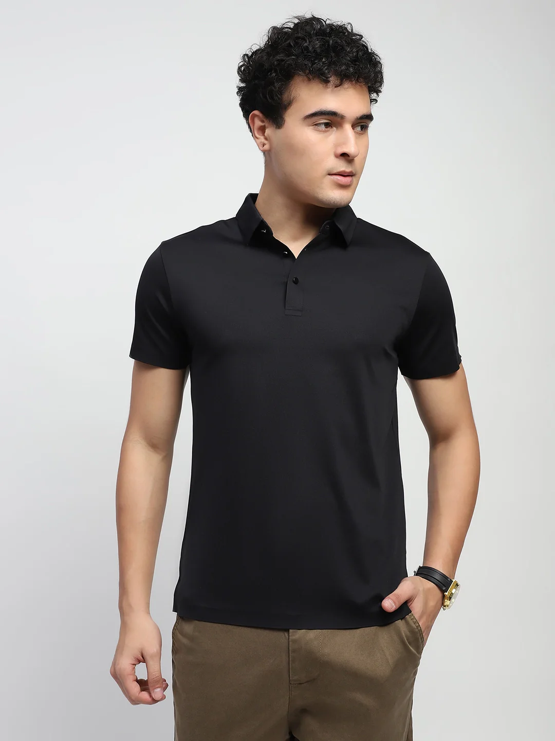 Nylon Blend Solid T-Shirt - Image 8