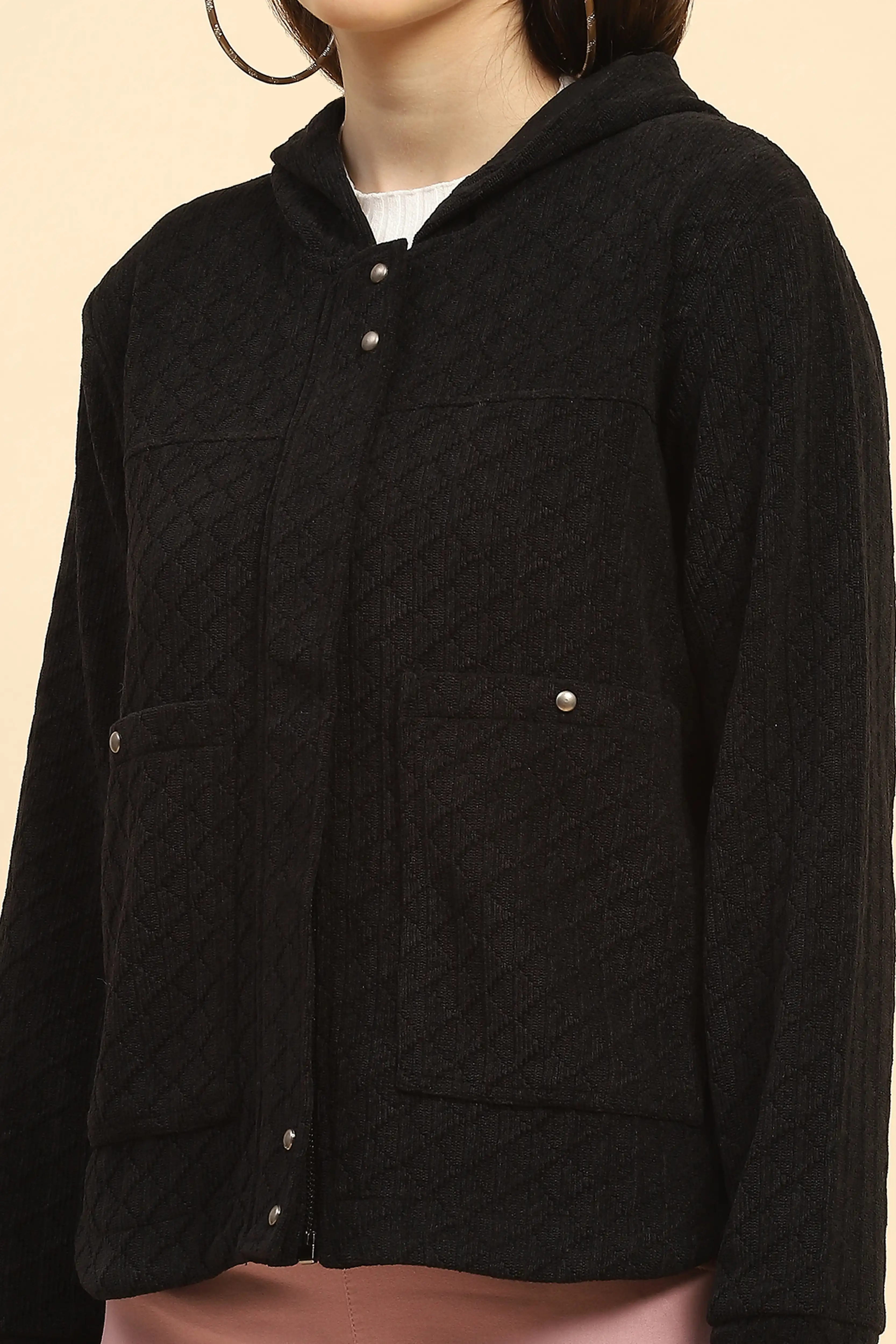 Black Solid Sweatshirt - Image 5