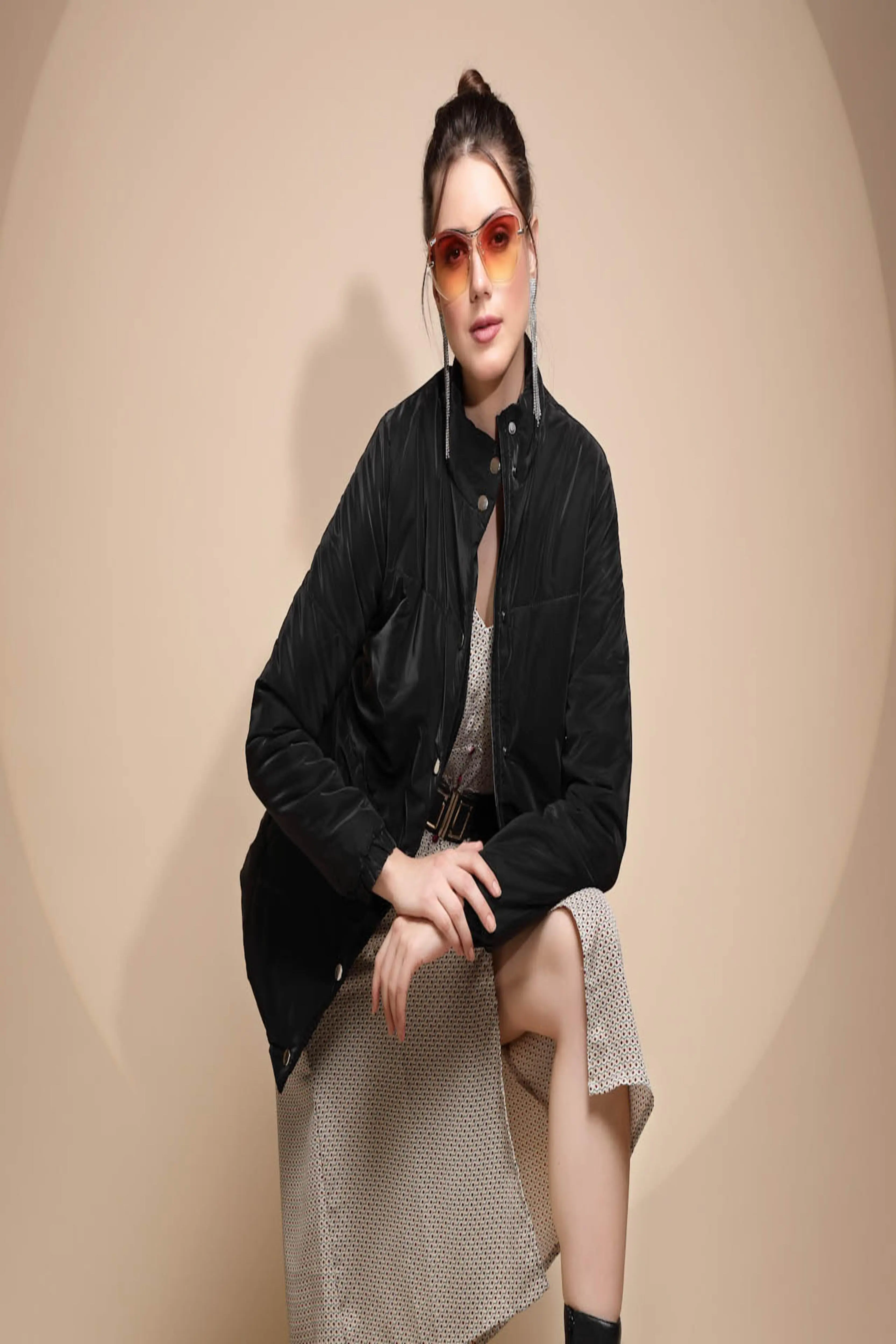 Black Solid Suede Jacket - Image 8