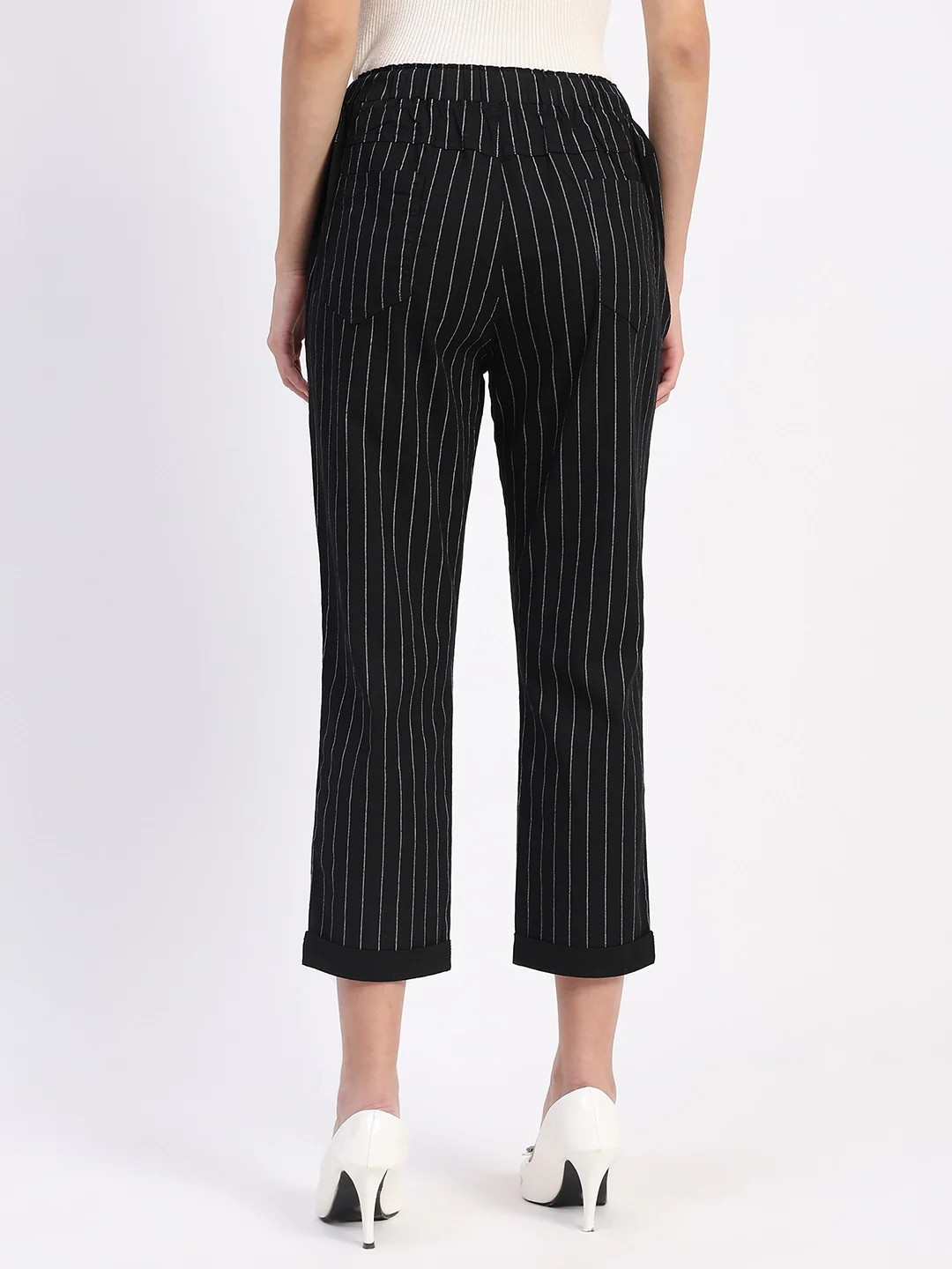 Black Striped Ankle Length Lower - Image 12