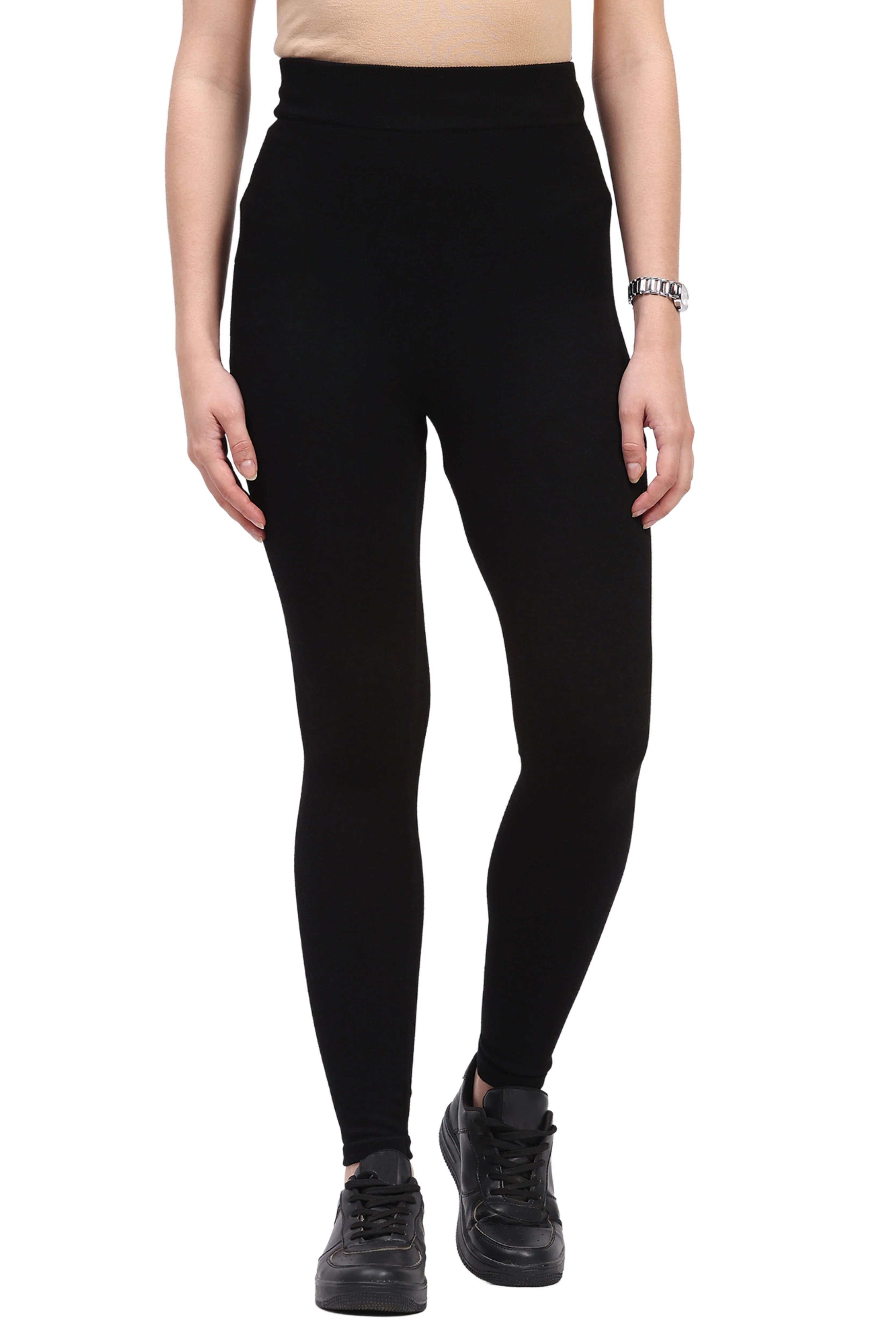 Black Super-Stretch Winter Leggings - Image 2