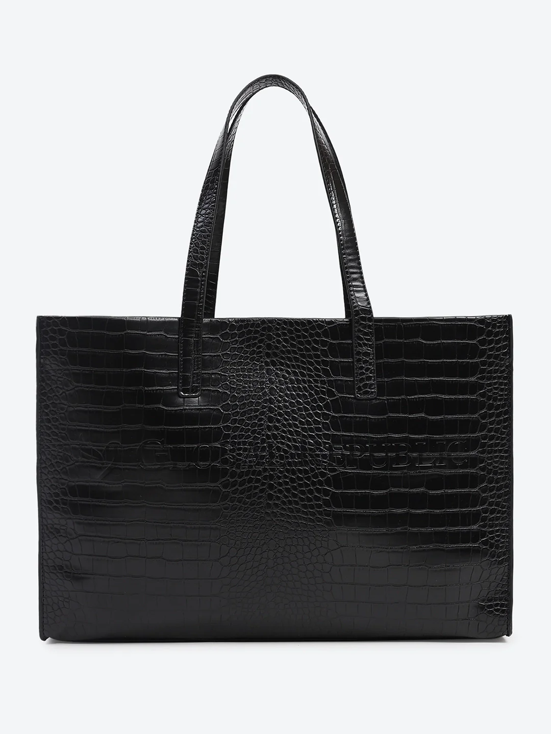 Black Textured Oversized Tote Bag - Image 6