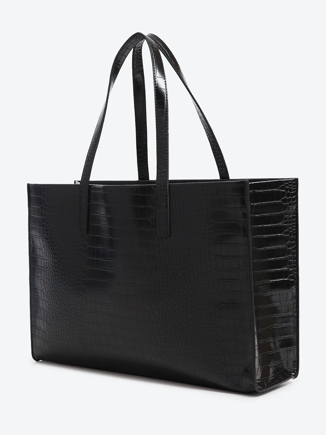 Black Textured Oversized Tote Bag - Image 7