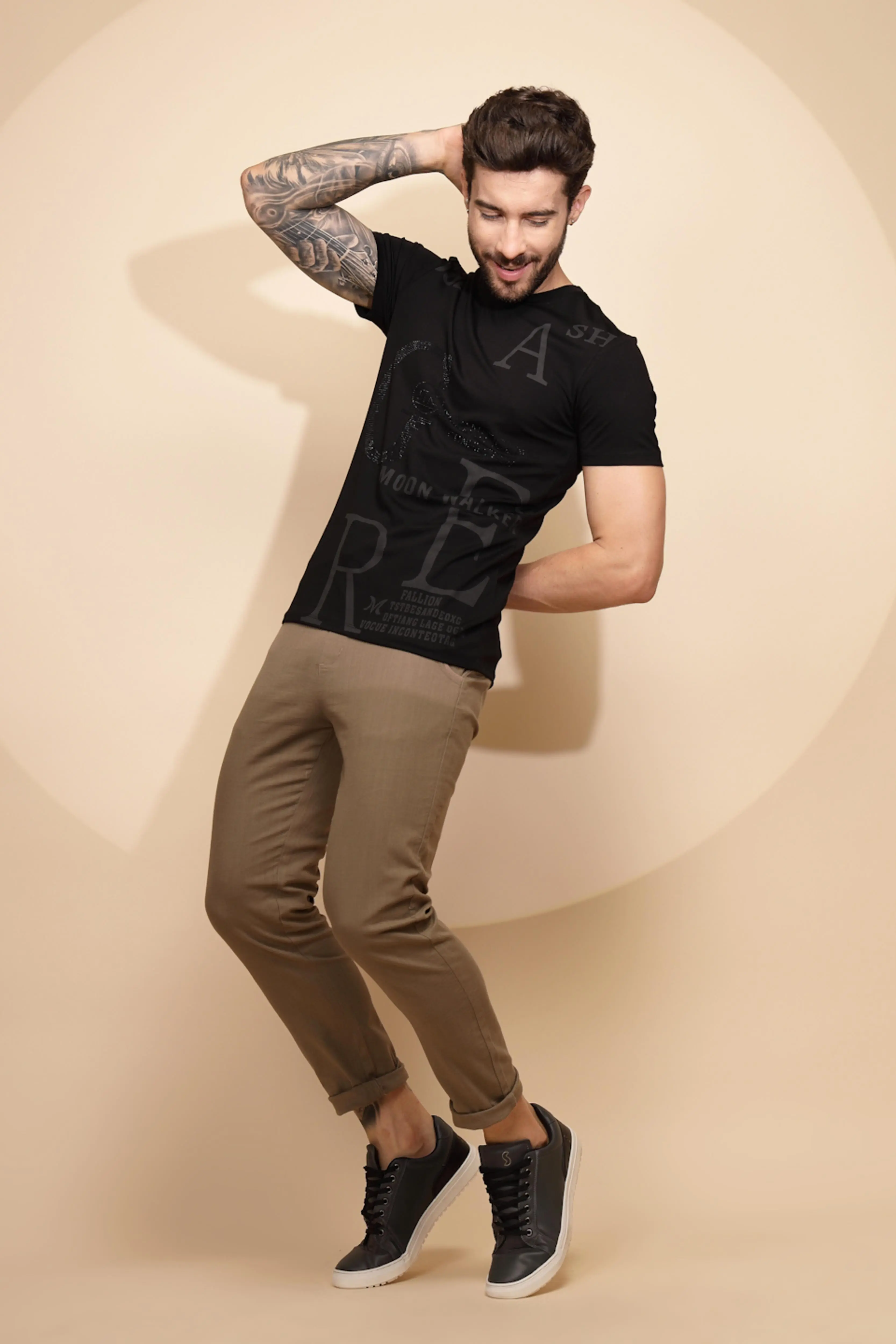 Black Viscose Blend Regular Fit T-Shirt - Image 7