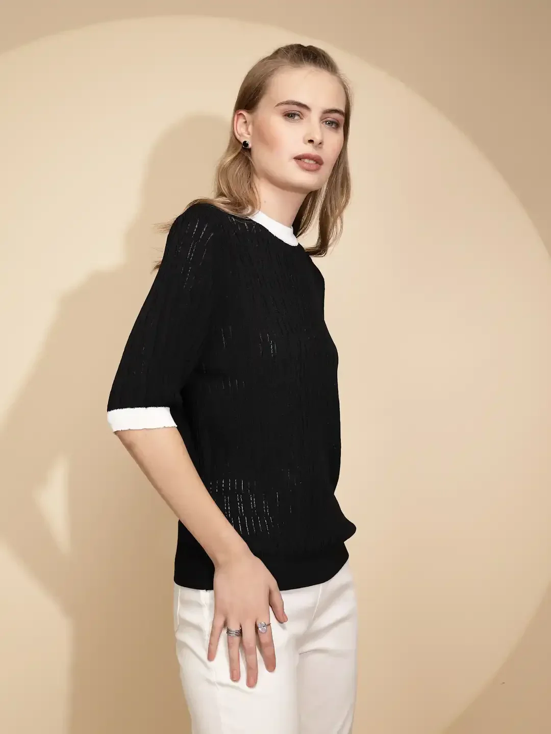 Black Viscose Blend Top - Image 11