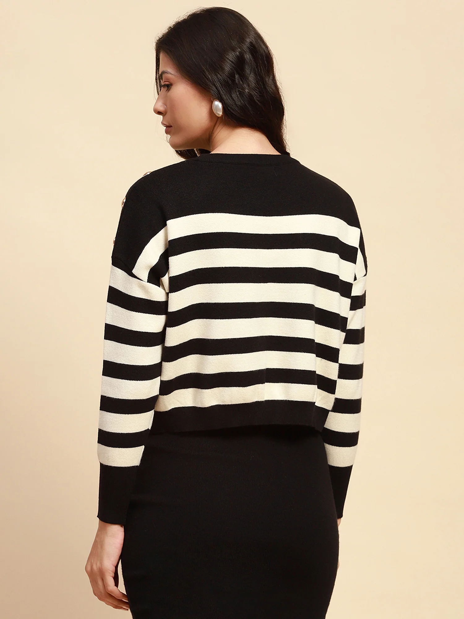 White Viscose BlendCrop Pullover - Image 5