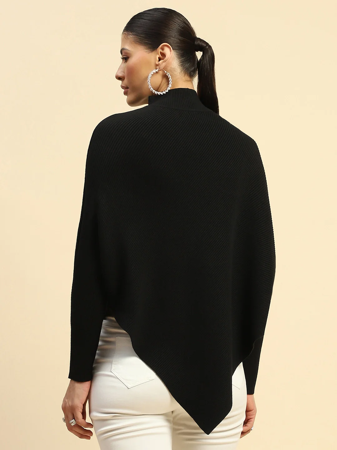 Black Viscose Slim Fit Pullover - Image 11