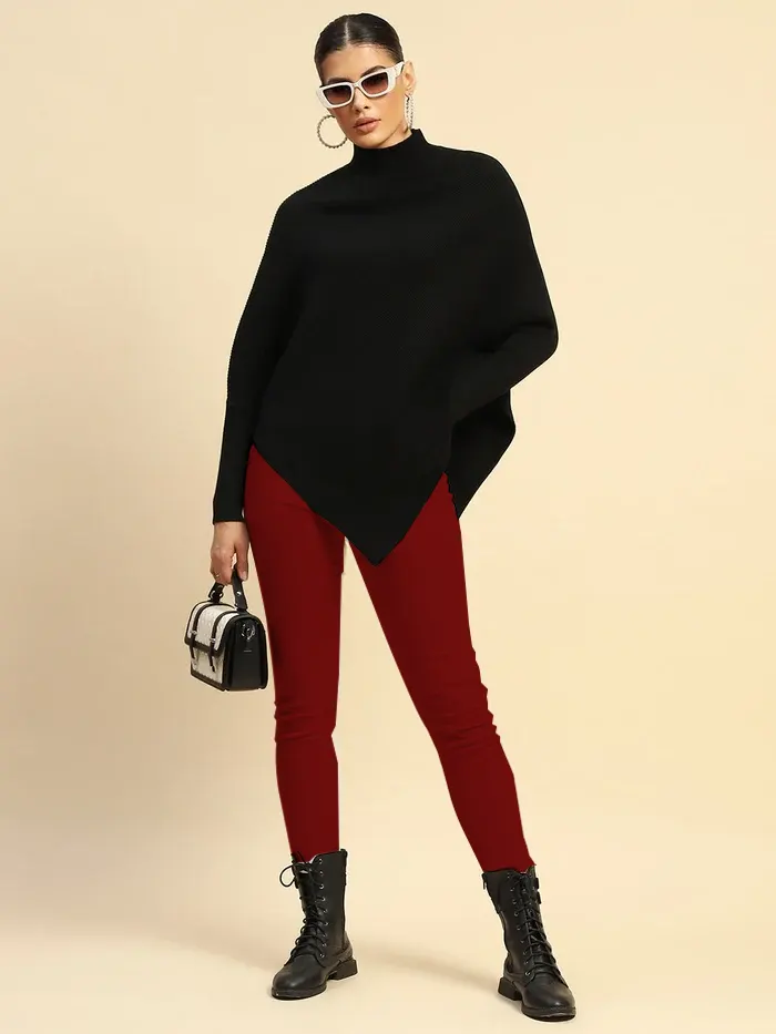 Black Viscose Slim Fit Pullover - Image 13