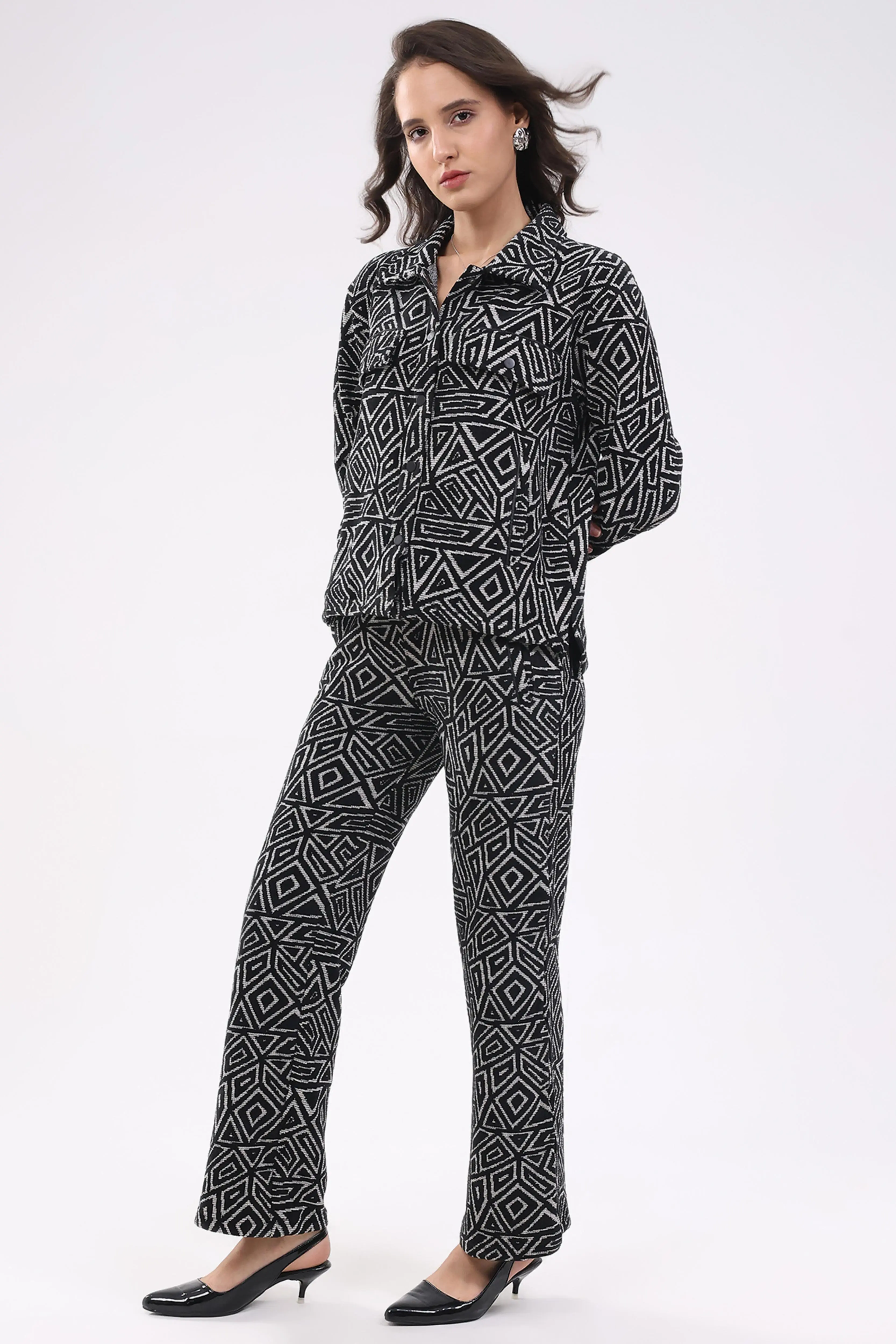 Black Wool Blend Winter Co-ord Set - Image 4
