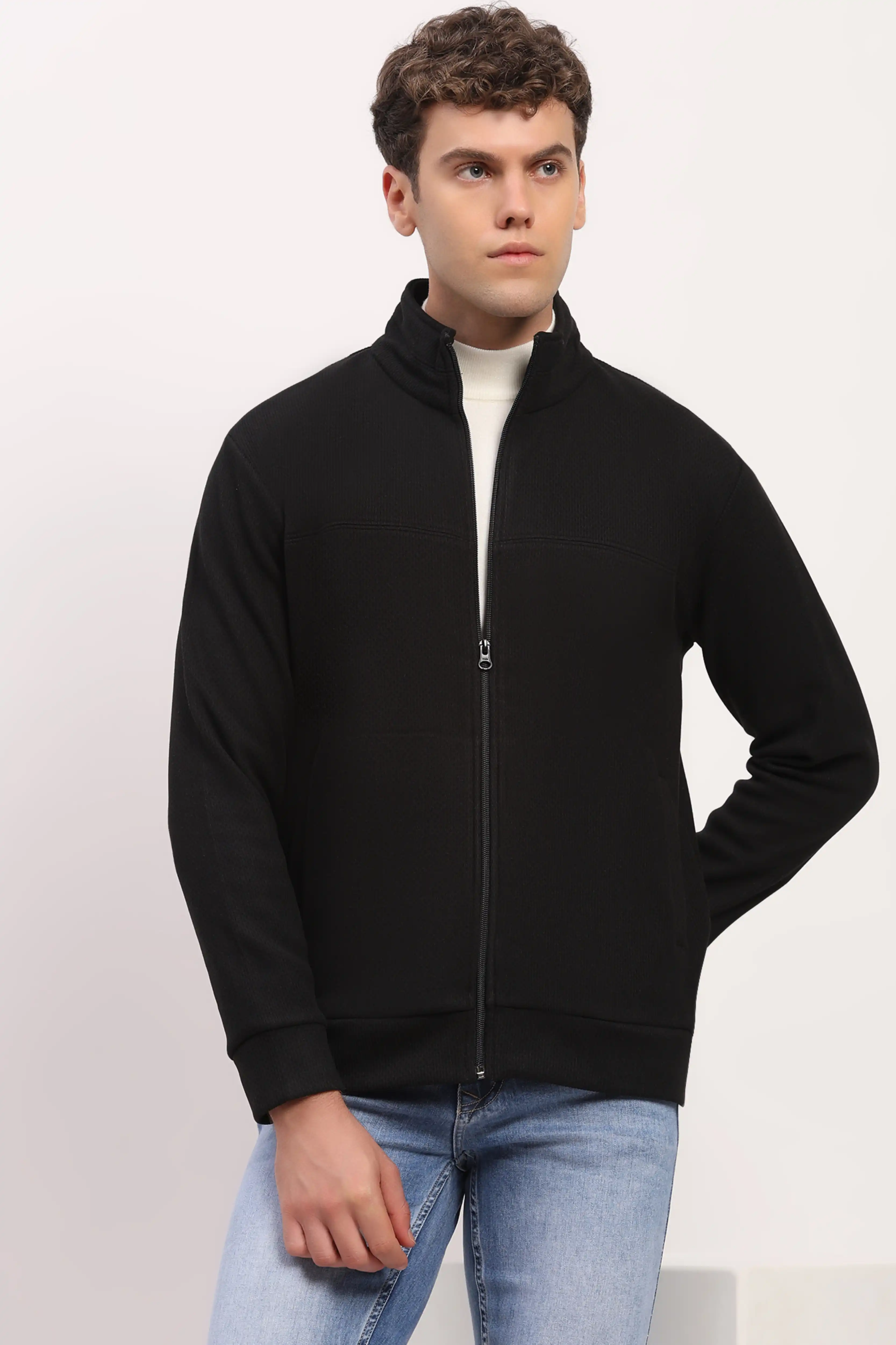 Black Zipper Winter Jacket - Image 7