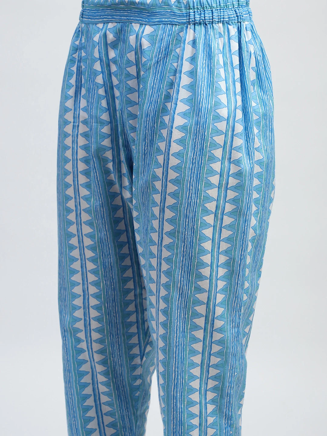 Blue Printed Cotton Suit Set - Image 10