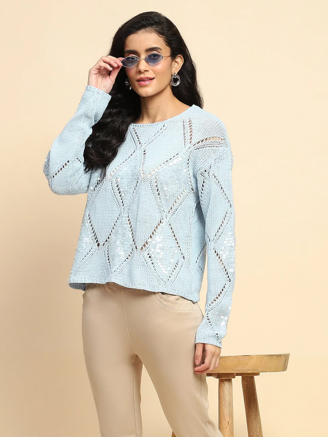 Blue Acrylic Sweater - Image 7