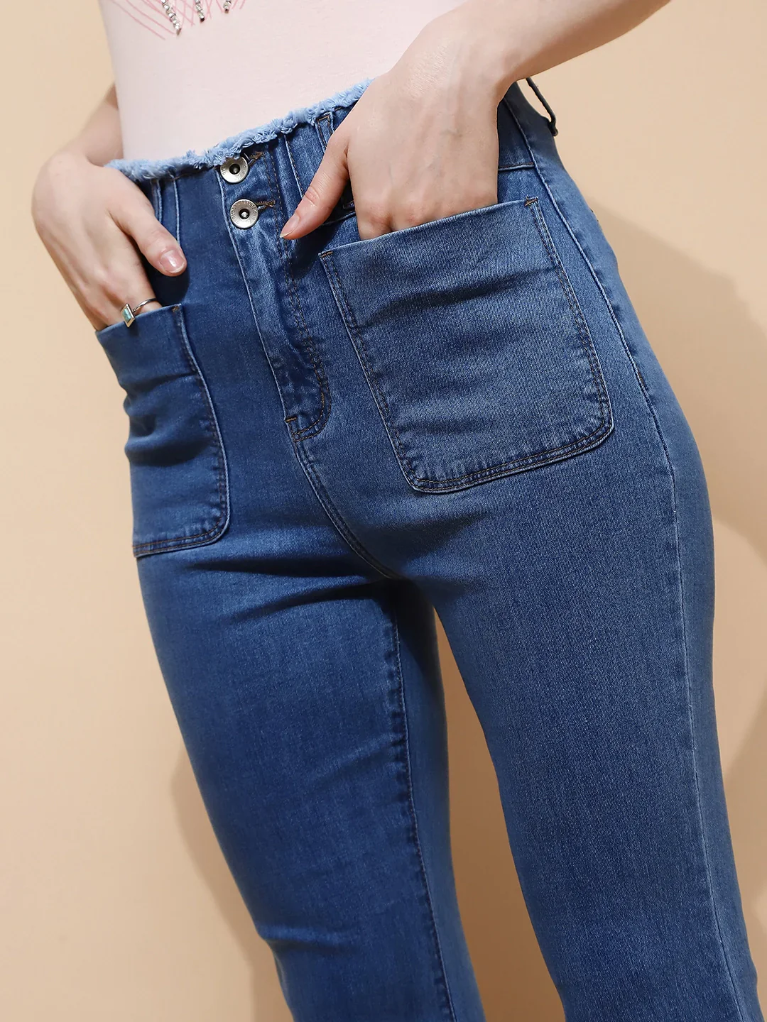 Blue Bootcut Slim Fit Jeans - Image 11