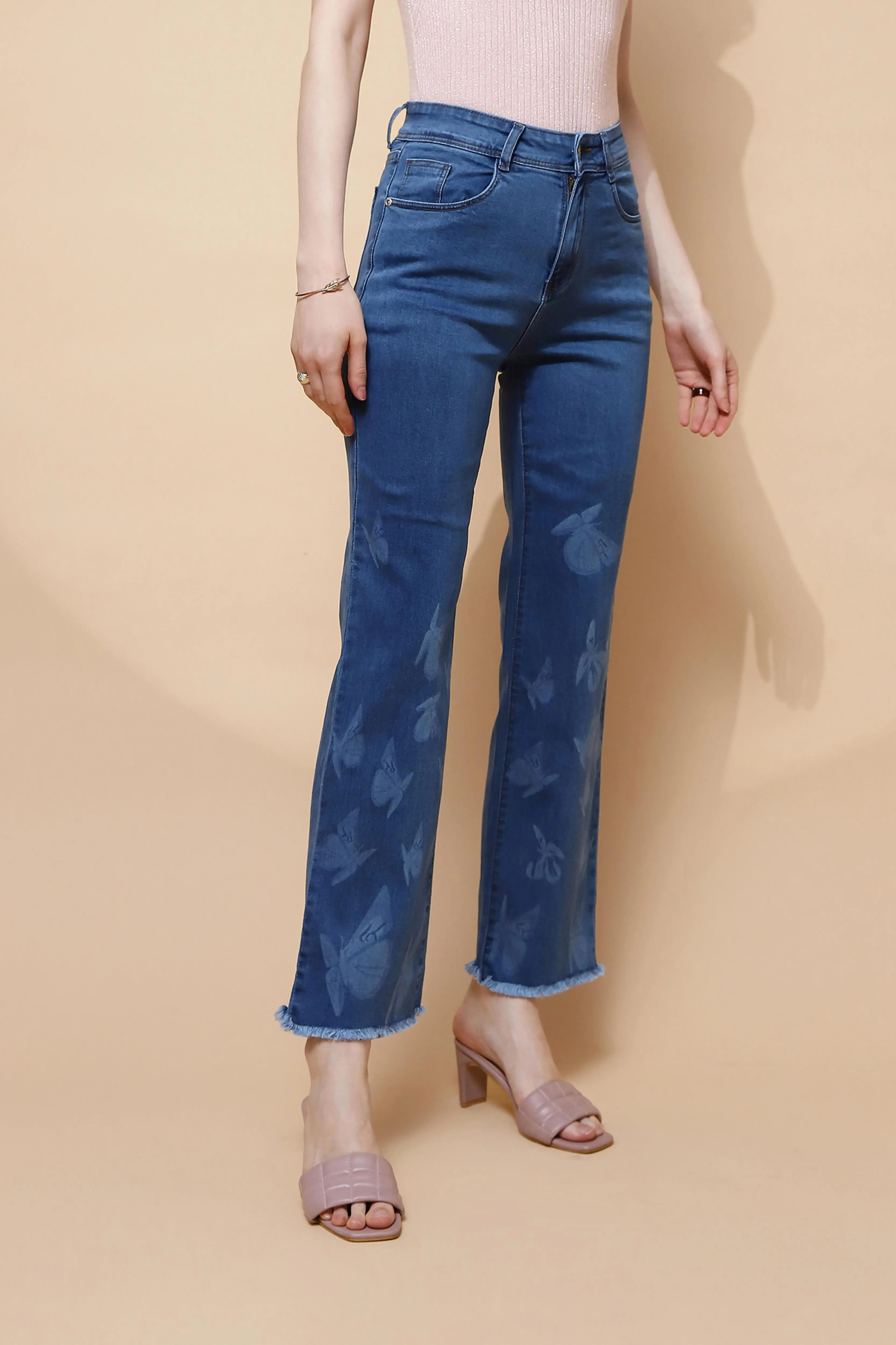 Blue Straight Slim Fit Jeans - Image 3