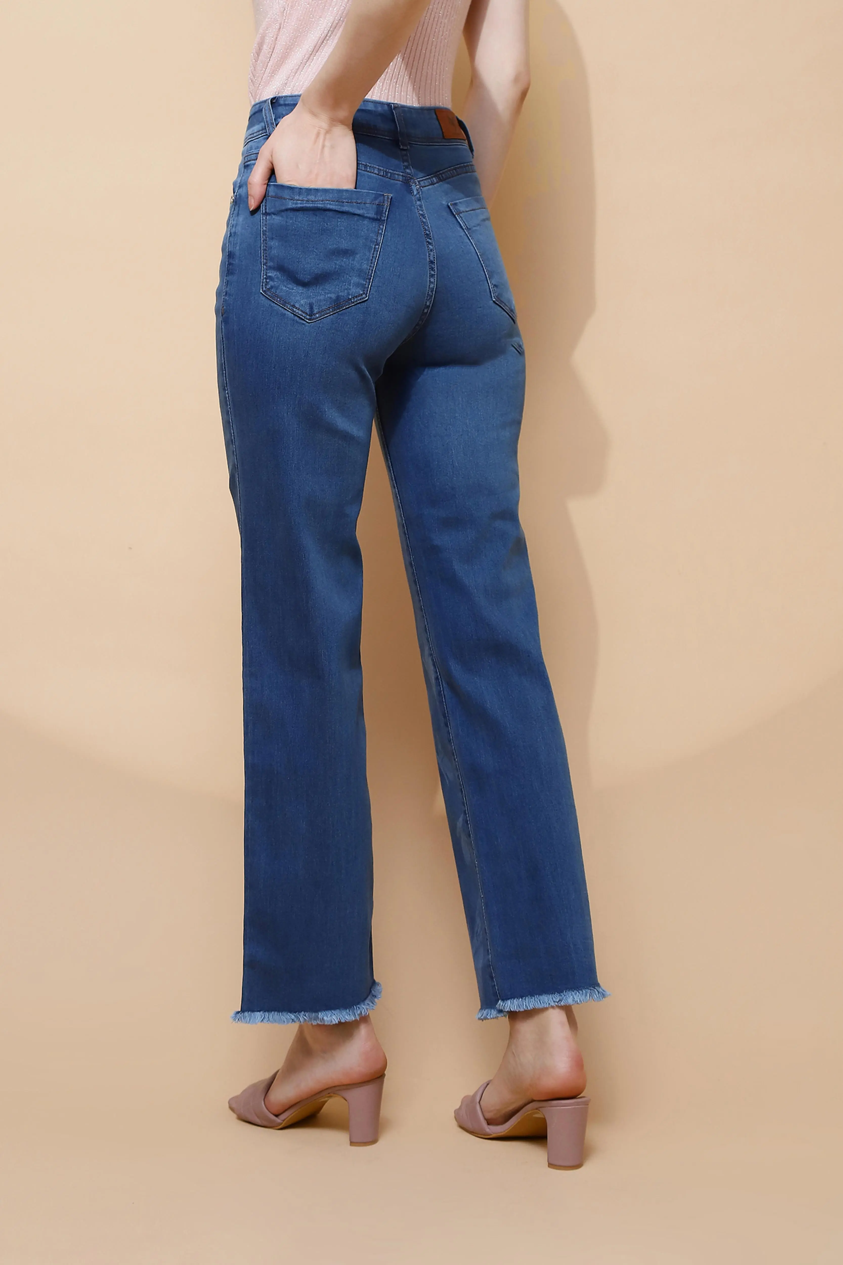 Blue Straight Slim Fit Jeans - Image 4