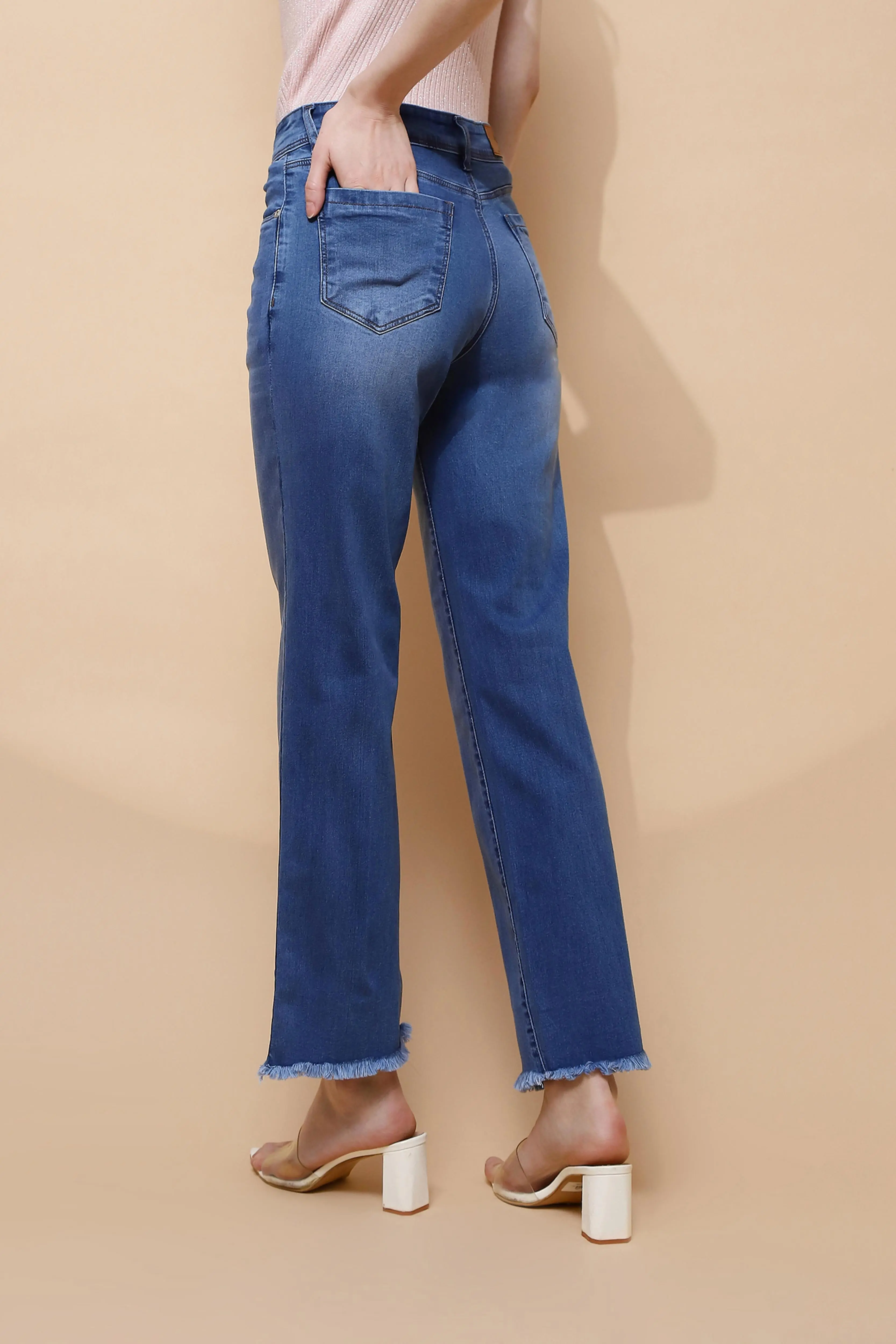 Blue Relaxed Fit Straight Jeans - Image 4