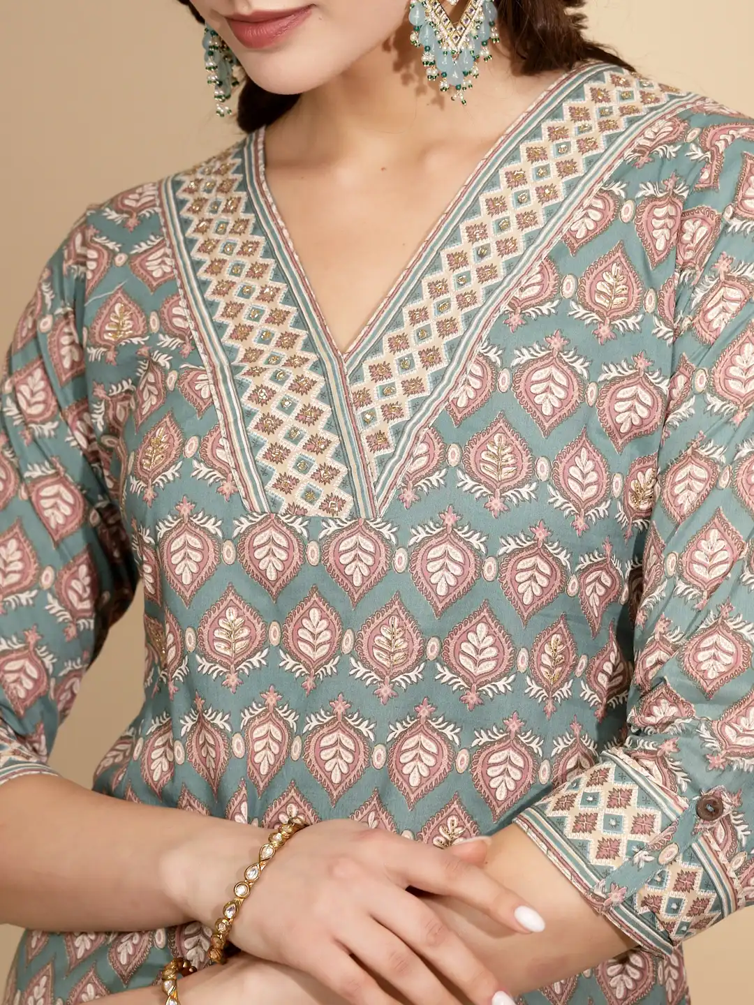 Blue Cotton Kurta Set - Image 12