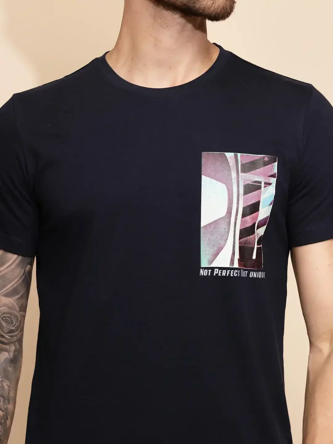 Blue Cotton Regular Fit T-Shirt - Image 12