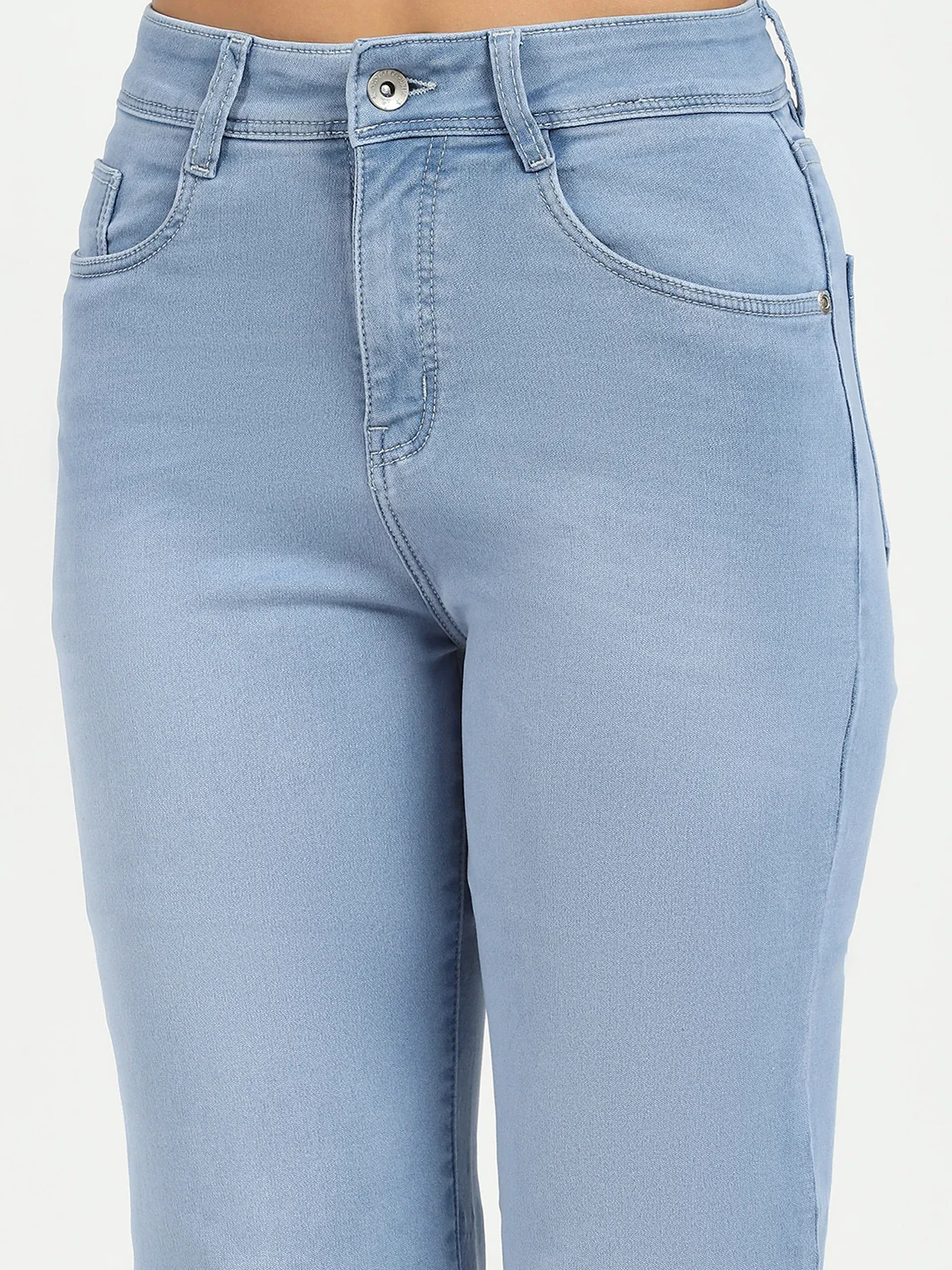 Blue High Waist Straight Jeans - Image 12