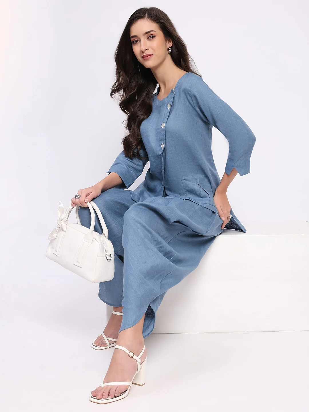 Blue Linen Co-ord Set - Image 16