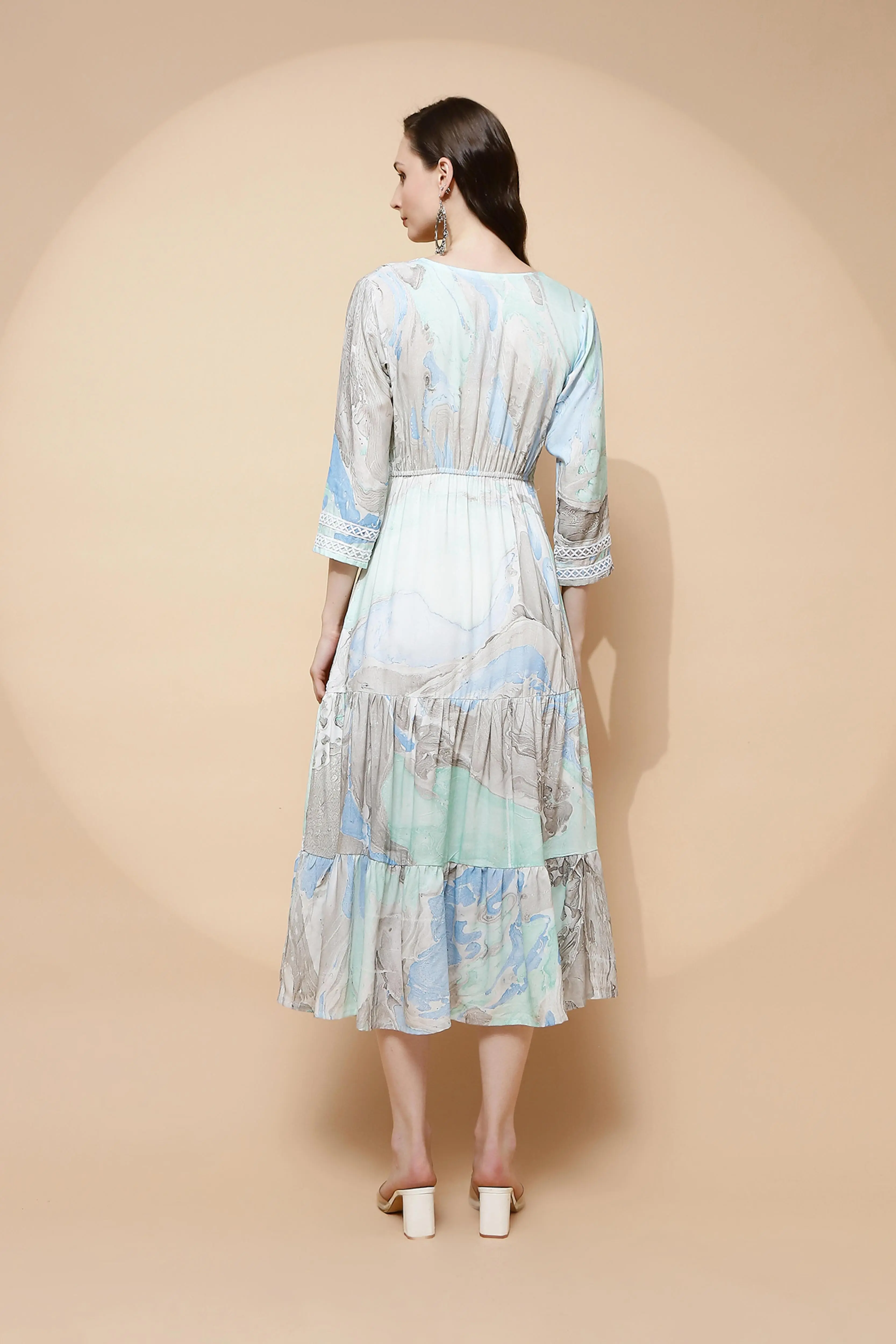 Blue Rayon Blend Regular Fit Dress - Image 4
