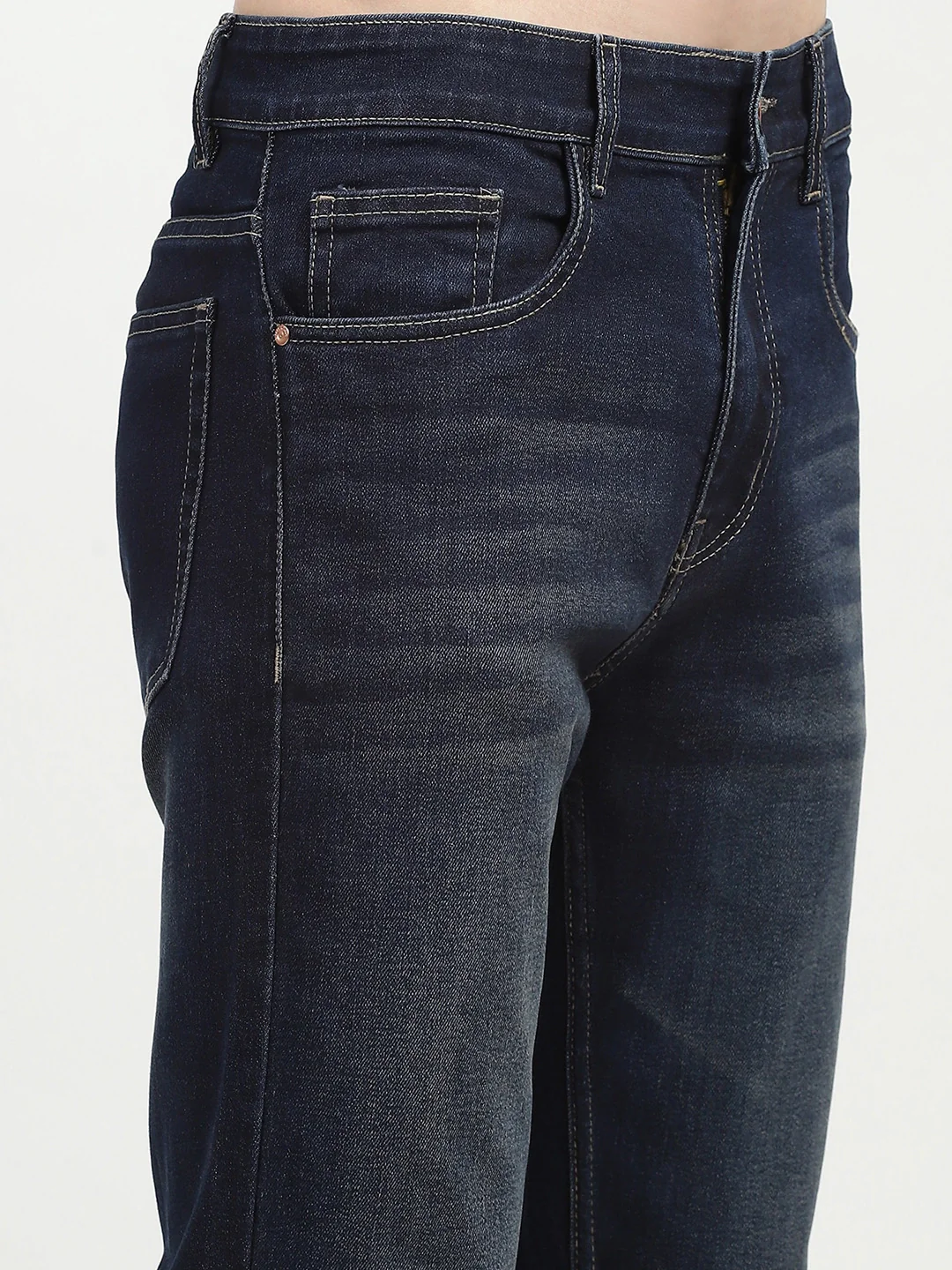 Dark Blue Regular Fit Jeans - Image 12