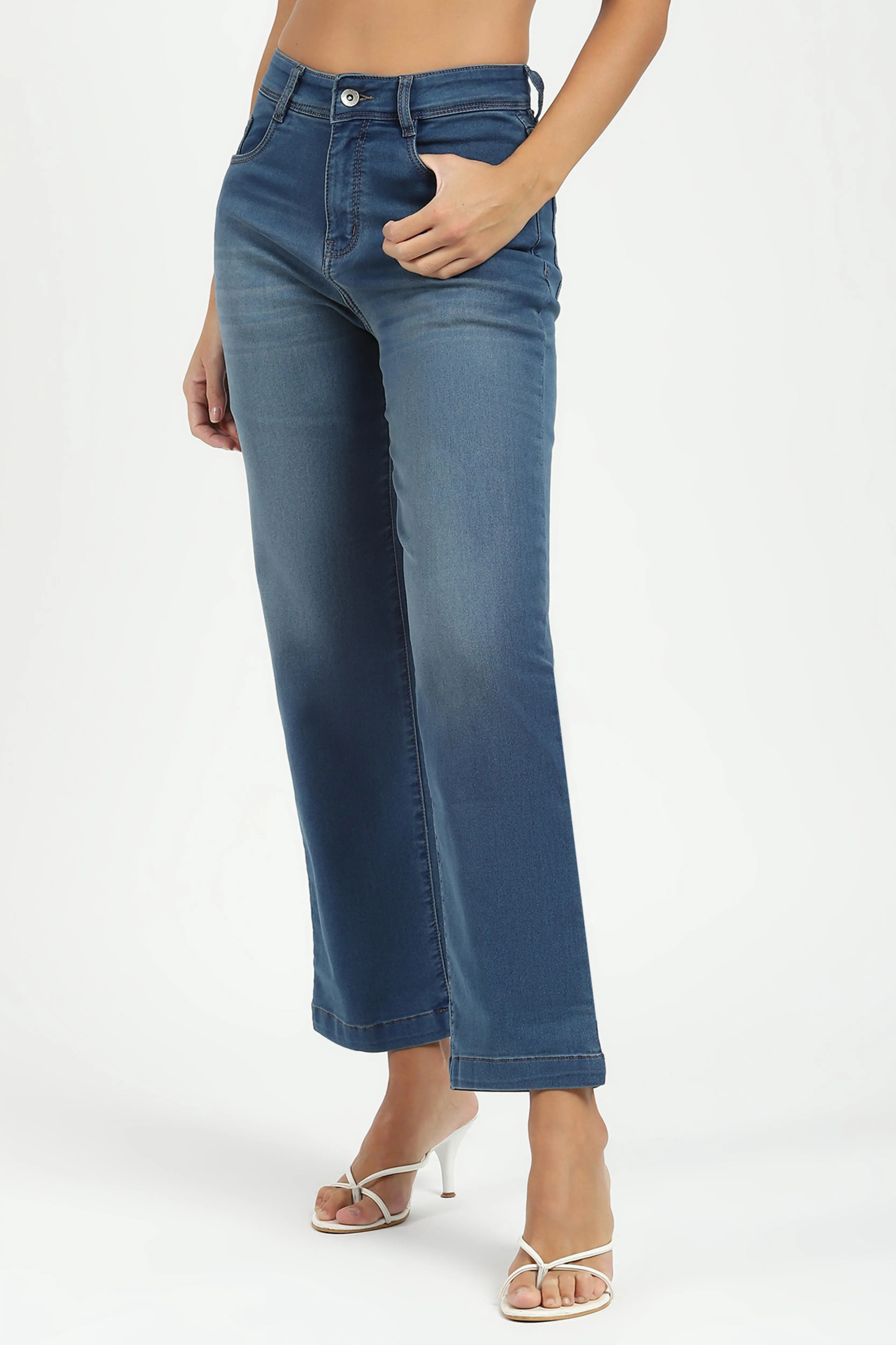 Blue Regular Fit Straight Jeans - Image 2