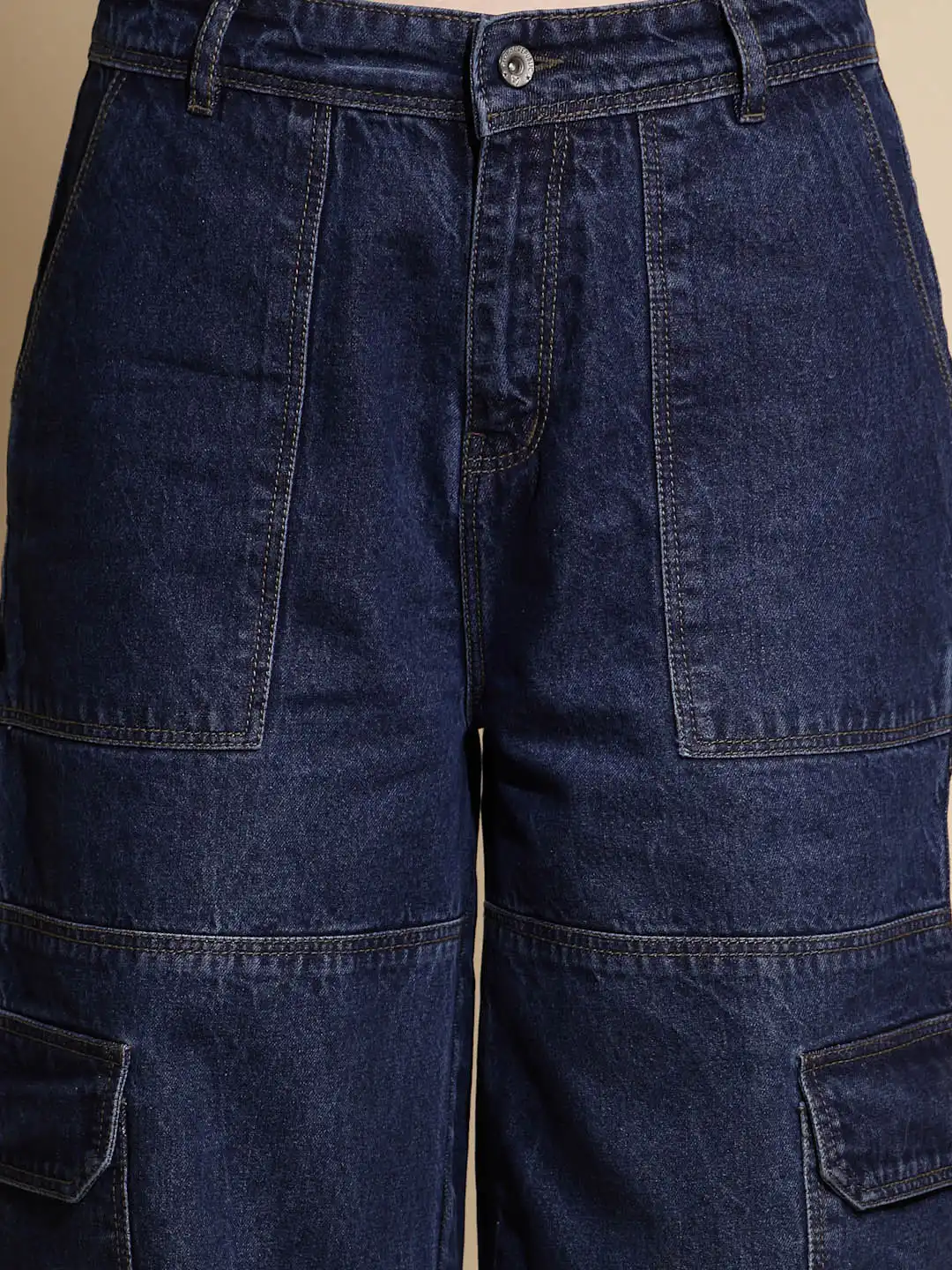 Blue Solid Boyfriend Fit Mid Rise jeans - Image 11