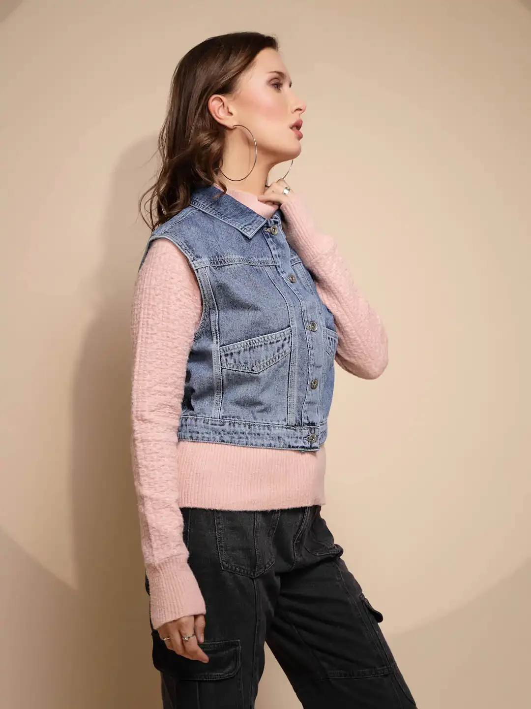 Blue Sleeveless Denim Jacket - Image 6