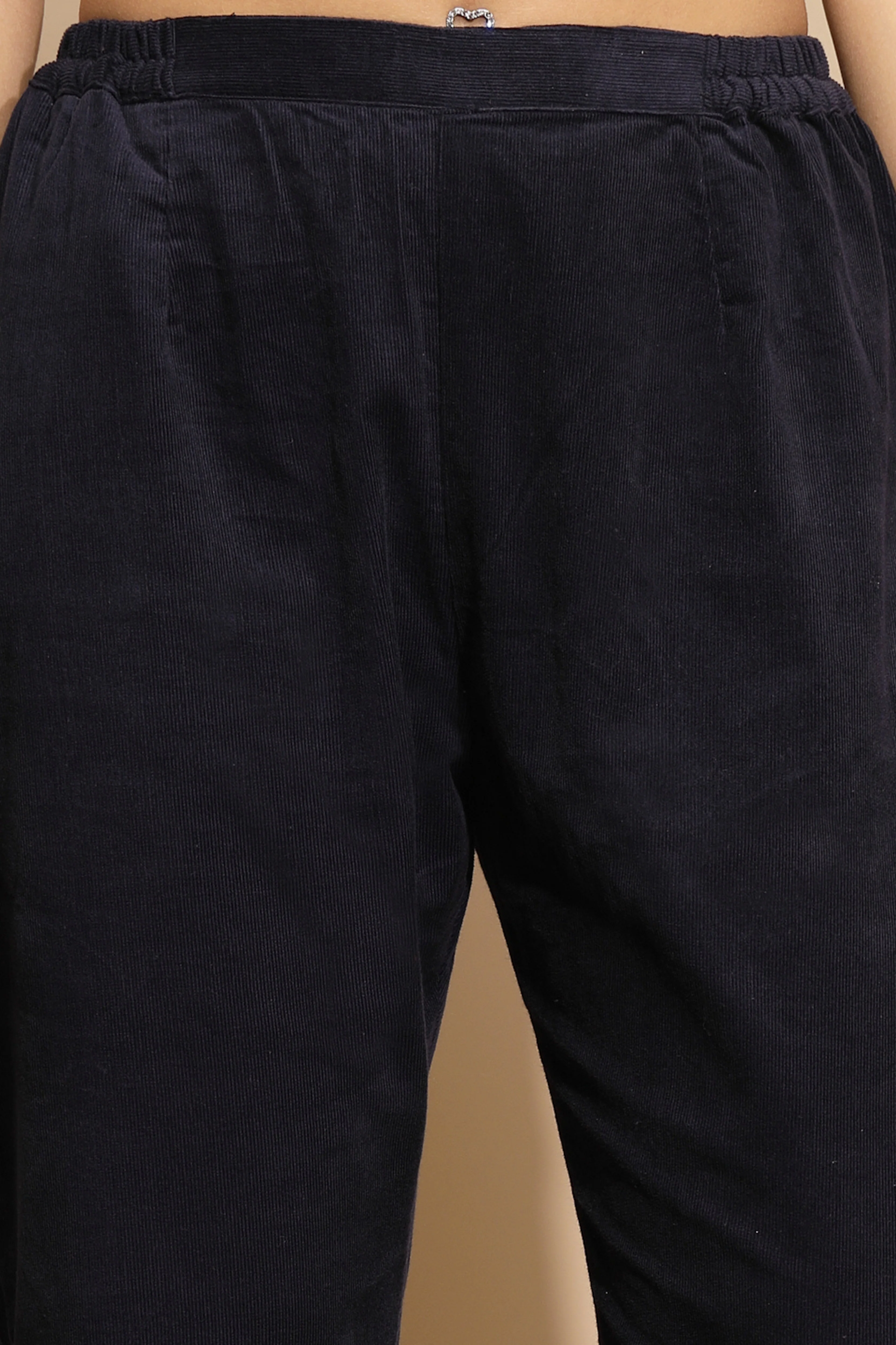 Blue Solid Wool Blend Pant - Image 5