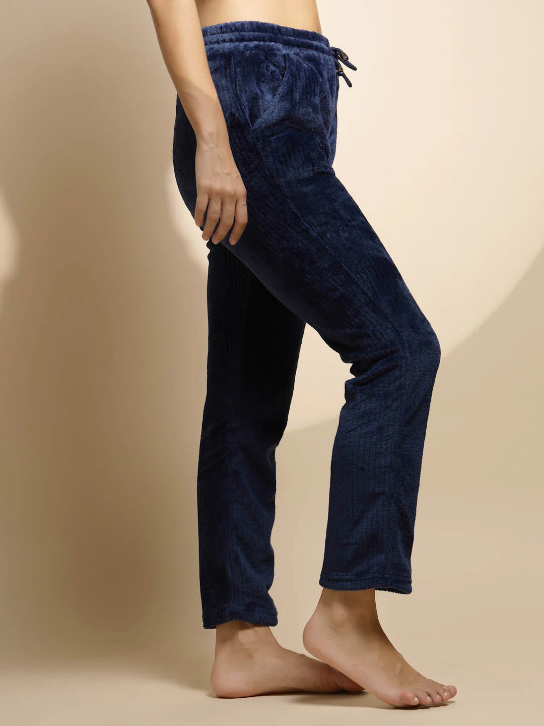 Blue Solid Mid Rise Cotton Lower - Image 11