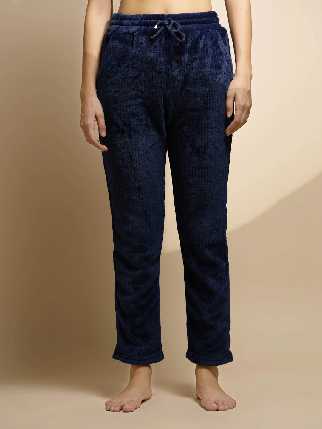 Blue Solid Mid Rise Cotton Lower - Image 8