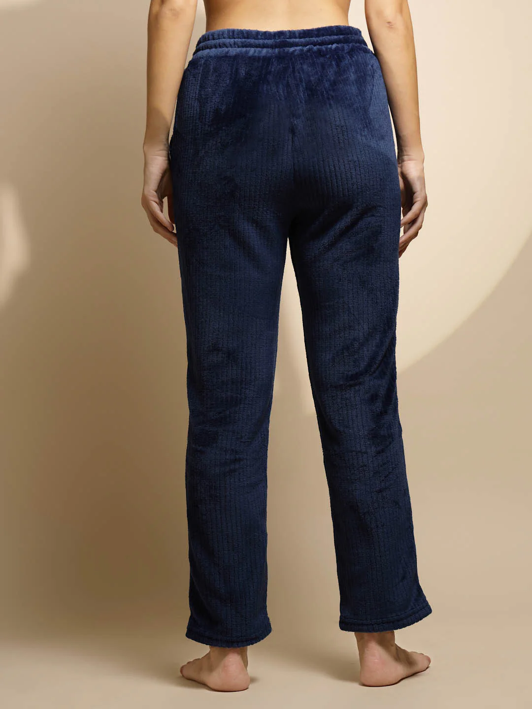 Blue Solid Mid Rise Cotton Lower - Image 9