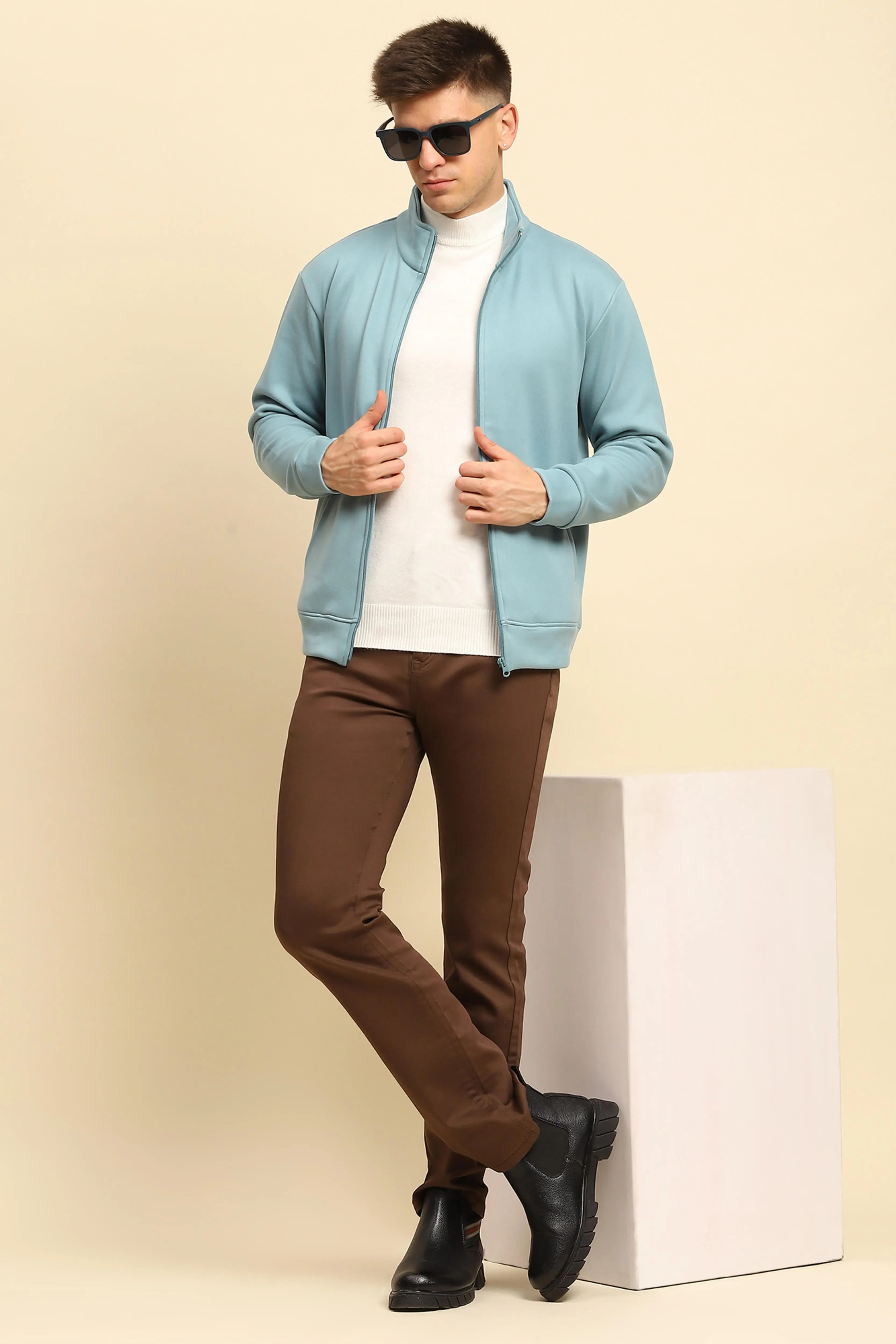 Blue Ploy Blend Solid Sweatshirt - Image 6