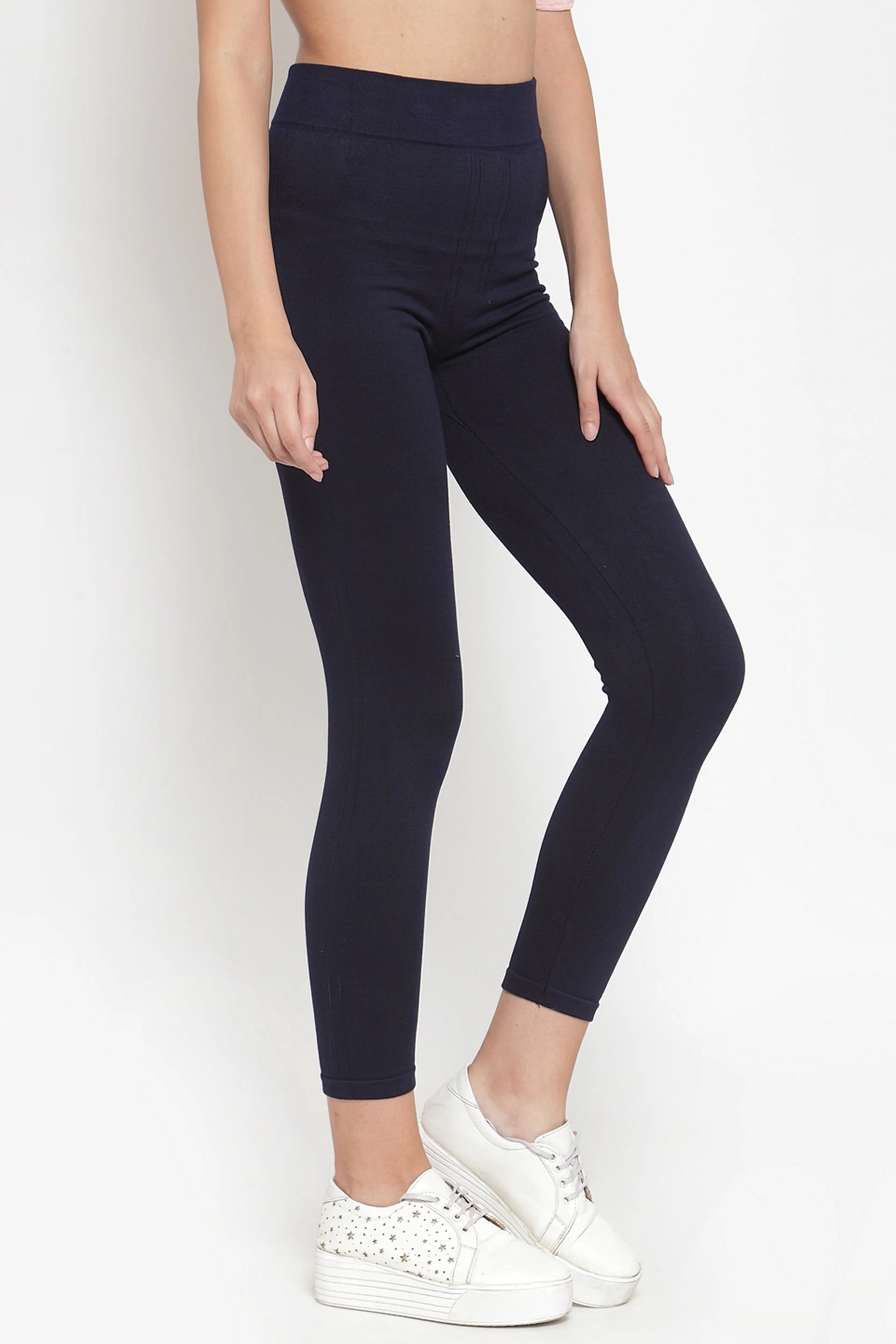 Blue Stretchable Workout Leggings - Image 4