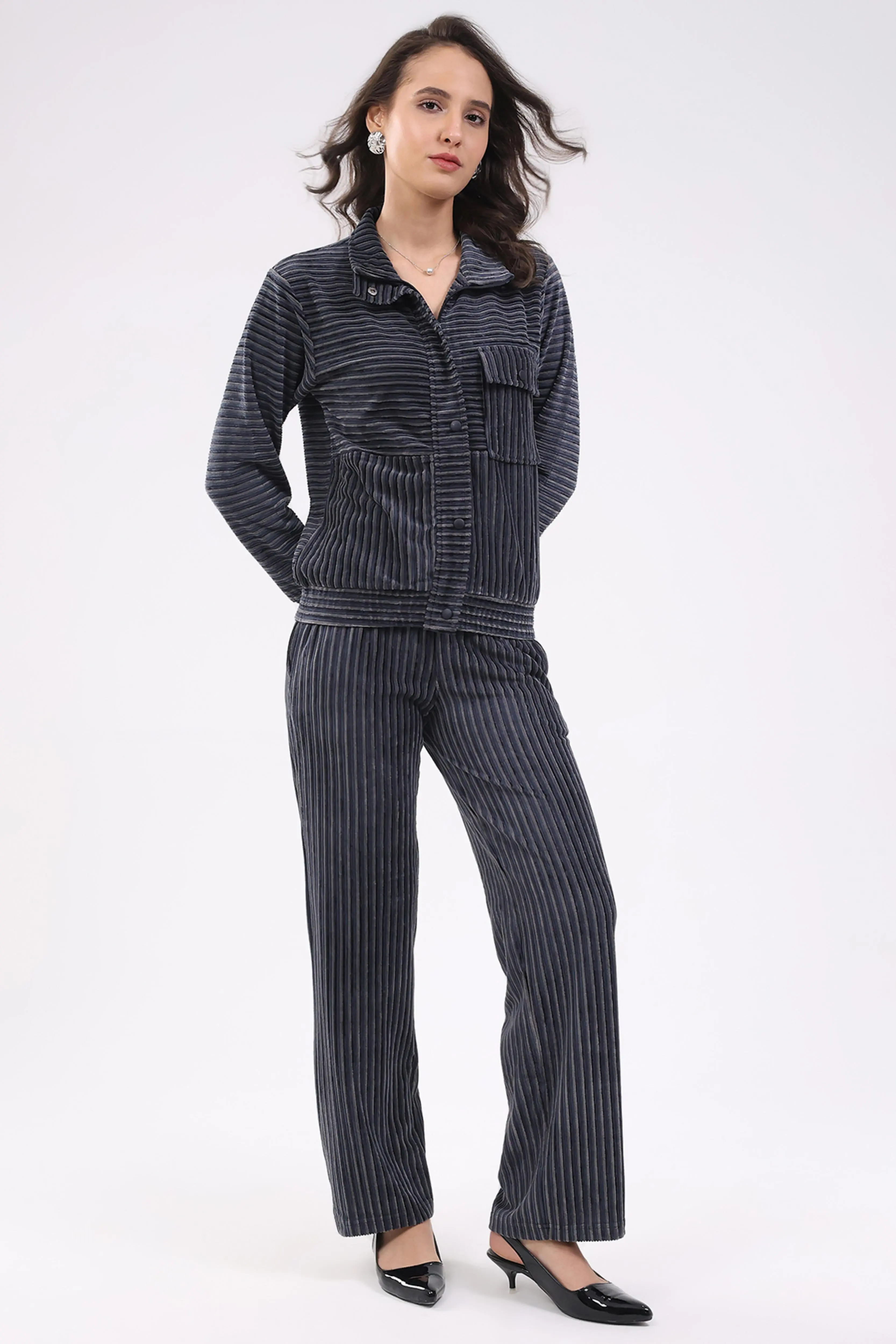 Blue Striped Winter Co-ord Set - Image 3