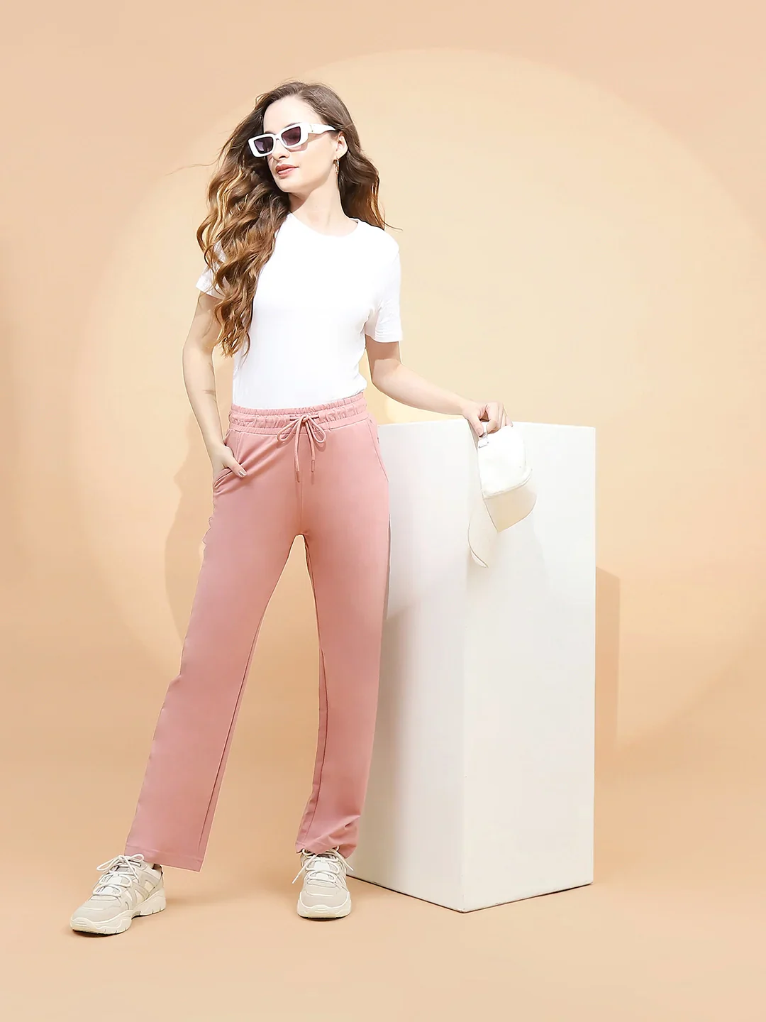 Pink Cotton Blend Regular Fit Lower - Image 14