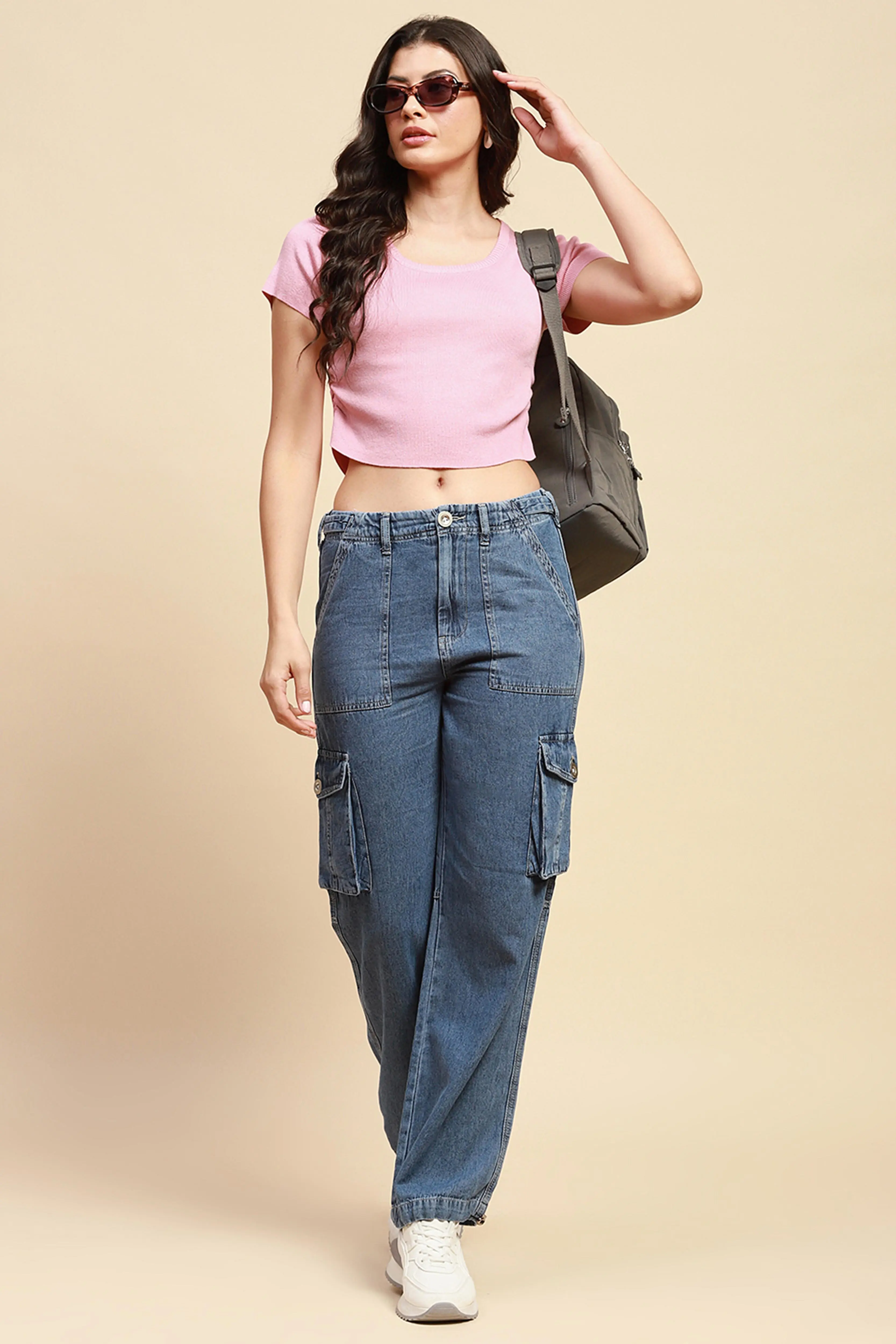 Pink Viscose Blend Crop Top - Image 7