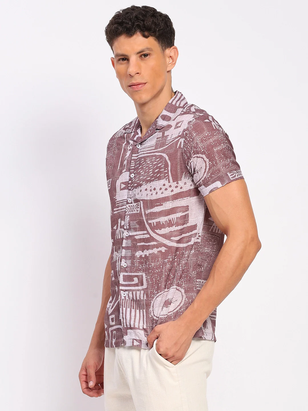 Brick Abstract Print Shirt - Image 7