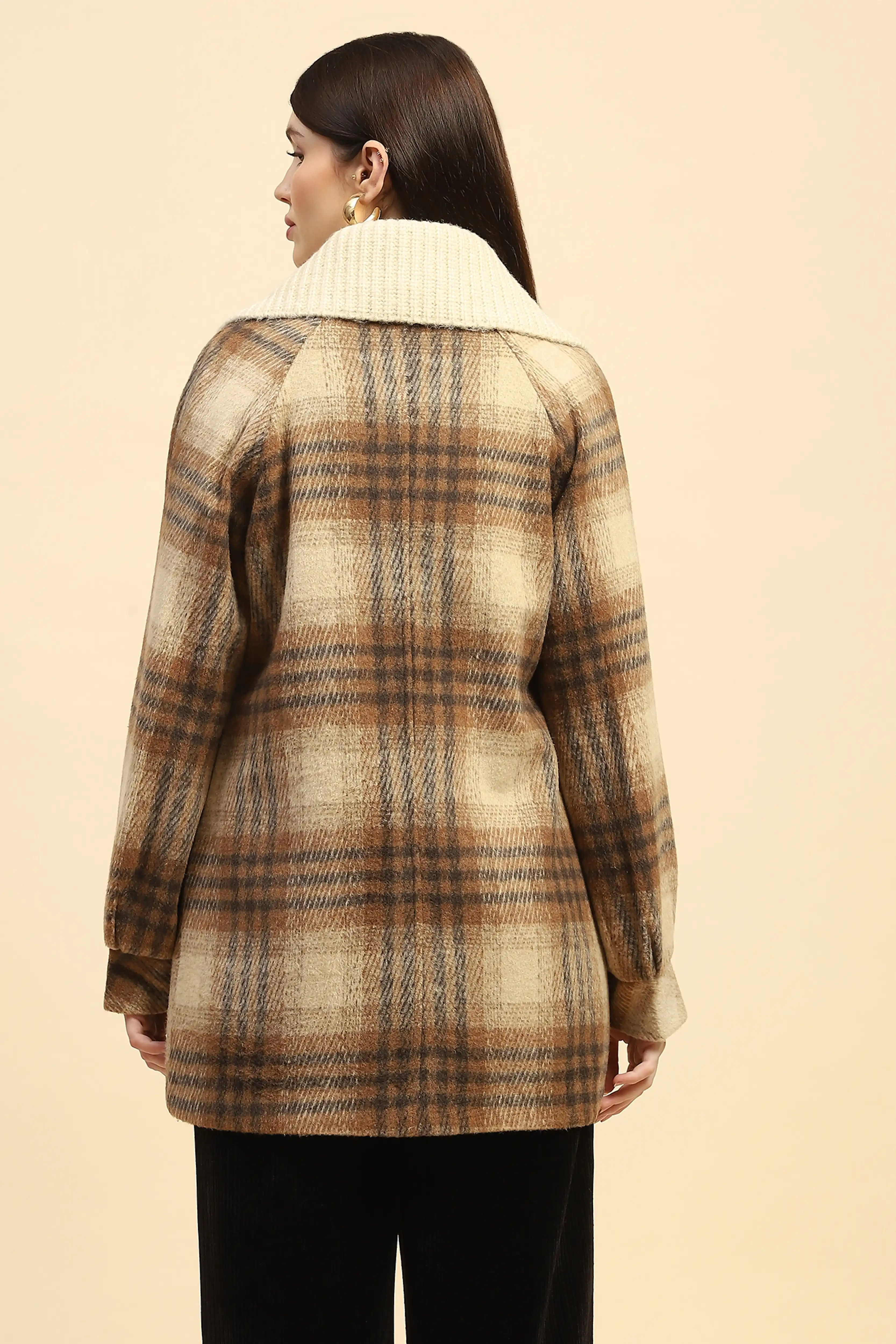 Brown Checkerd Coat - Image 4