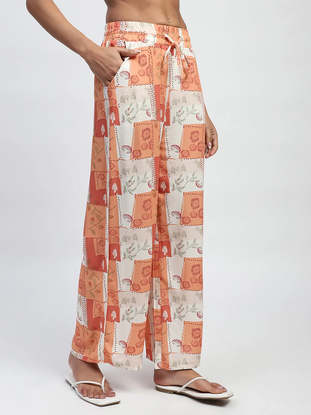 Brown Digital Print Rayon Lower - Image 9