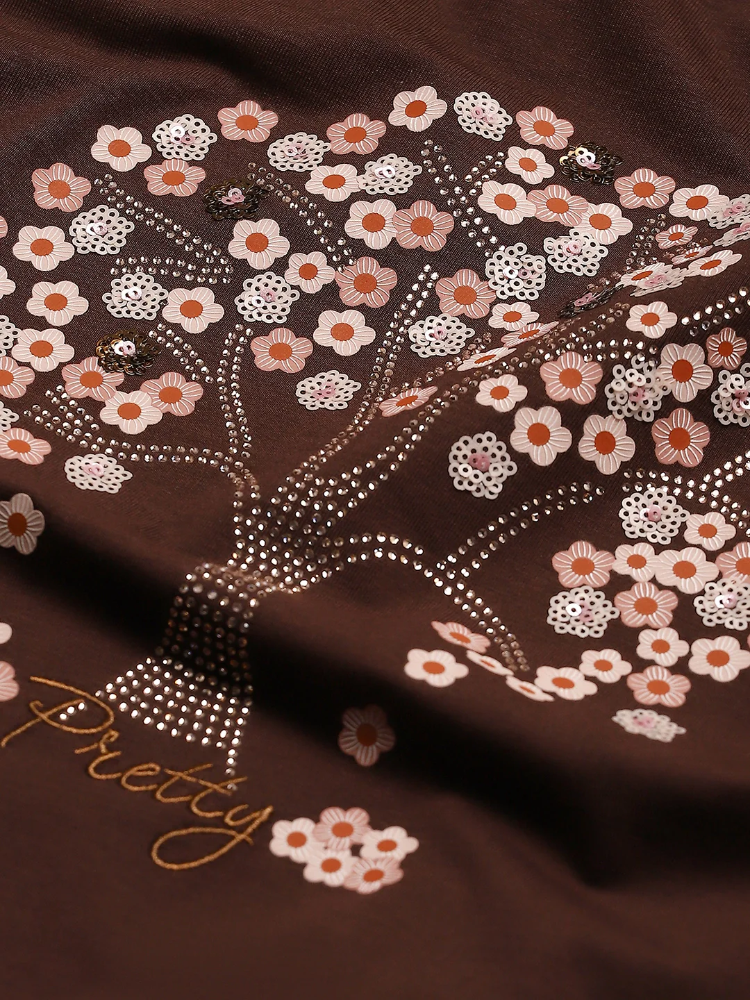 Brown Modal Embroidered Top - Image 12