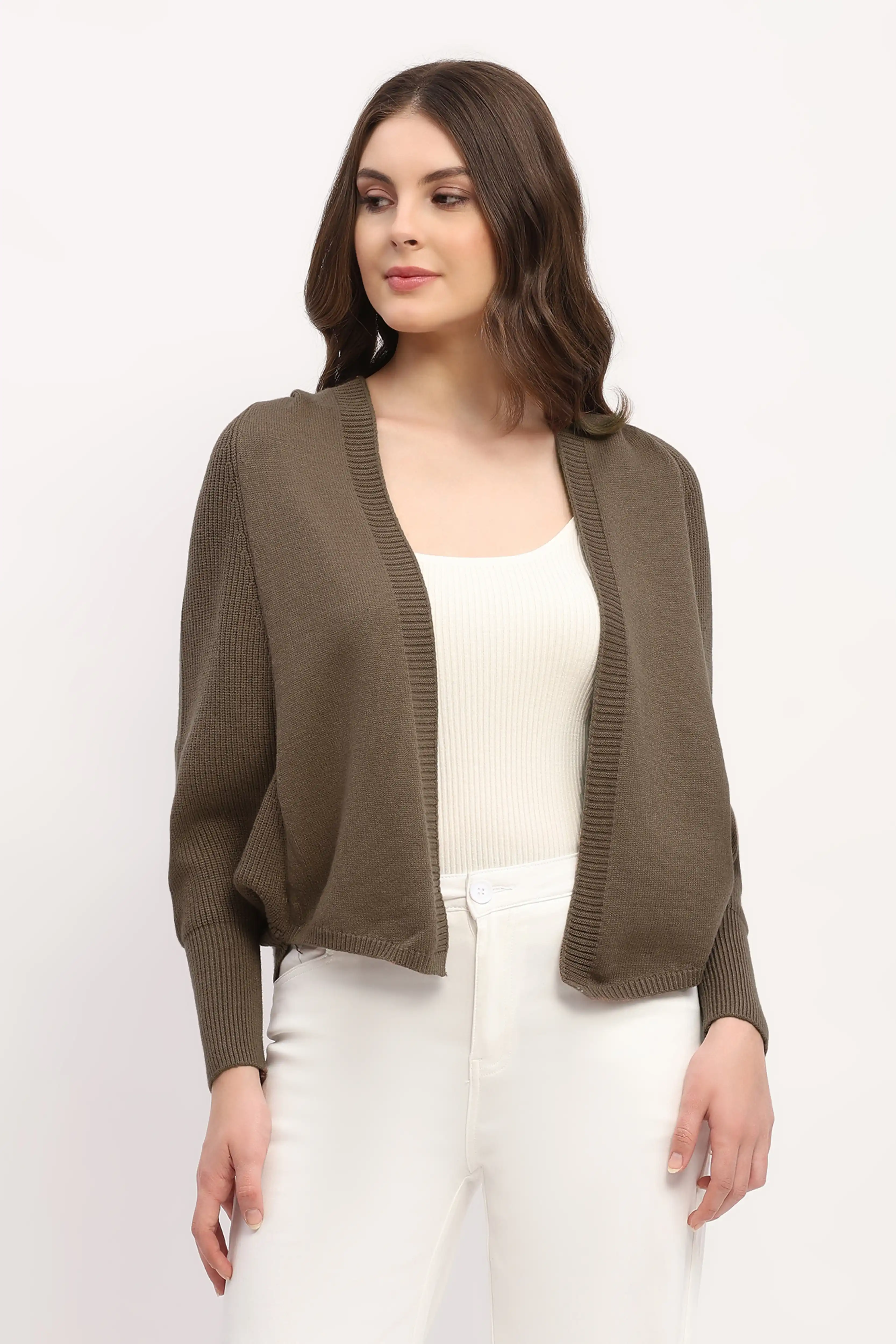 Brown Hooded Winter Shrug - Image 2