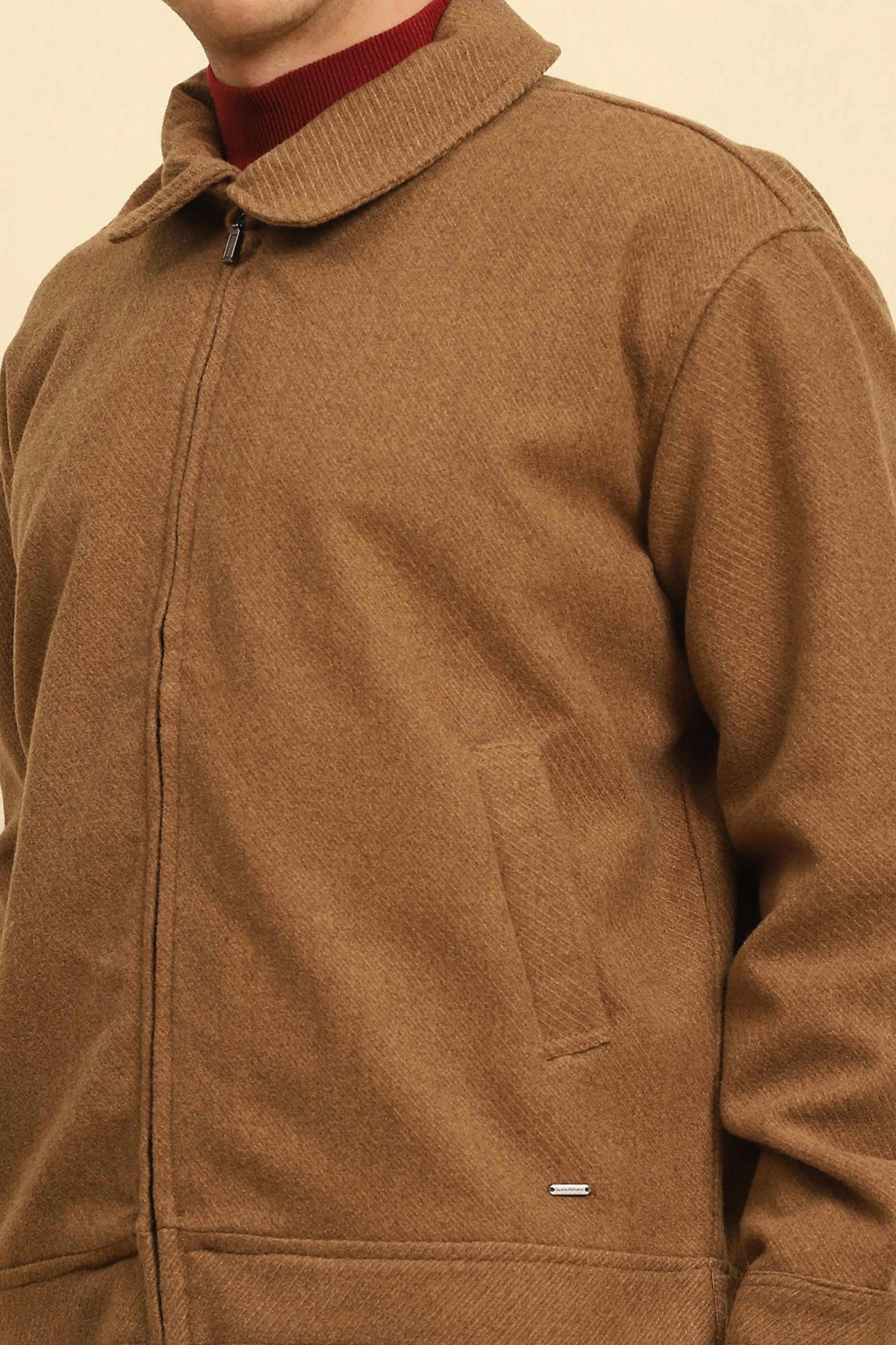 Brown Textured Jacket - Image 5