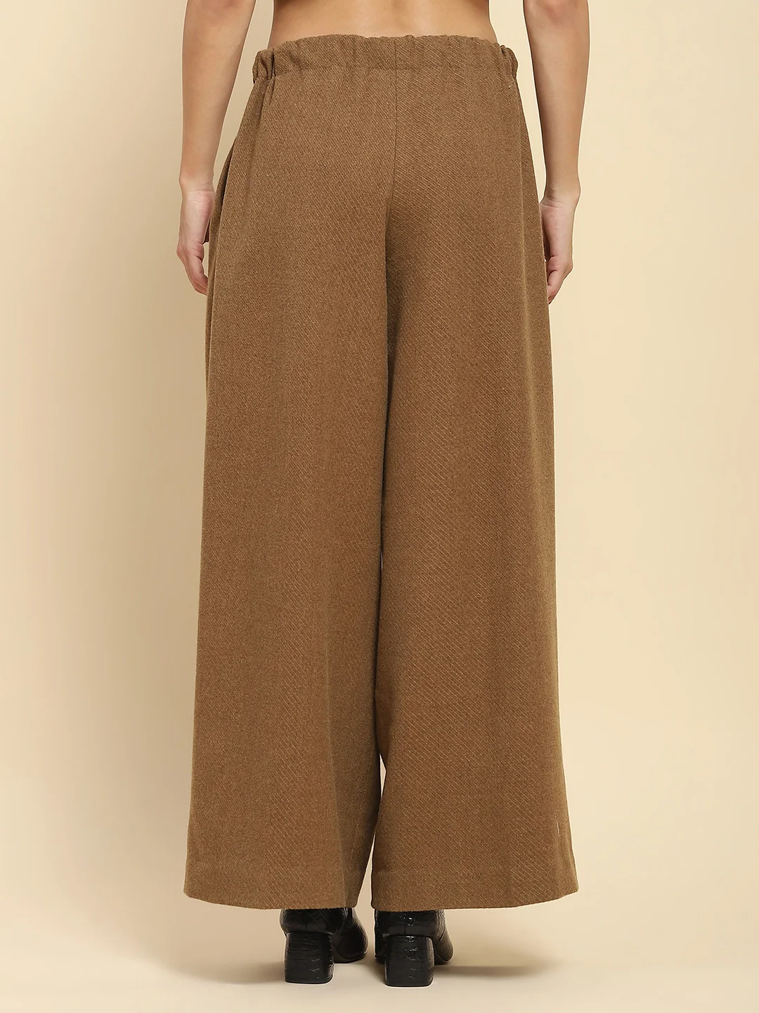 Brown Viscose Wide Leg Winter Trouser - Image 12